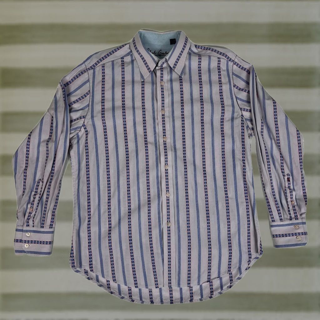Robert Graham Robert Graham Men’s Button-Up Shirt Striped Sz L Multicolor 100% Cotton Casual Dress Shirt Mens Size US L / EU 52-54 / 3 - 1 Thumbnail