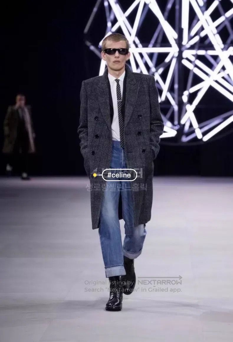 Celine CELINE Wool and Camel Hair Mixed Plaid Overcoat Size US M / EU 48-50 / 2 - 9 Thumbnail