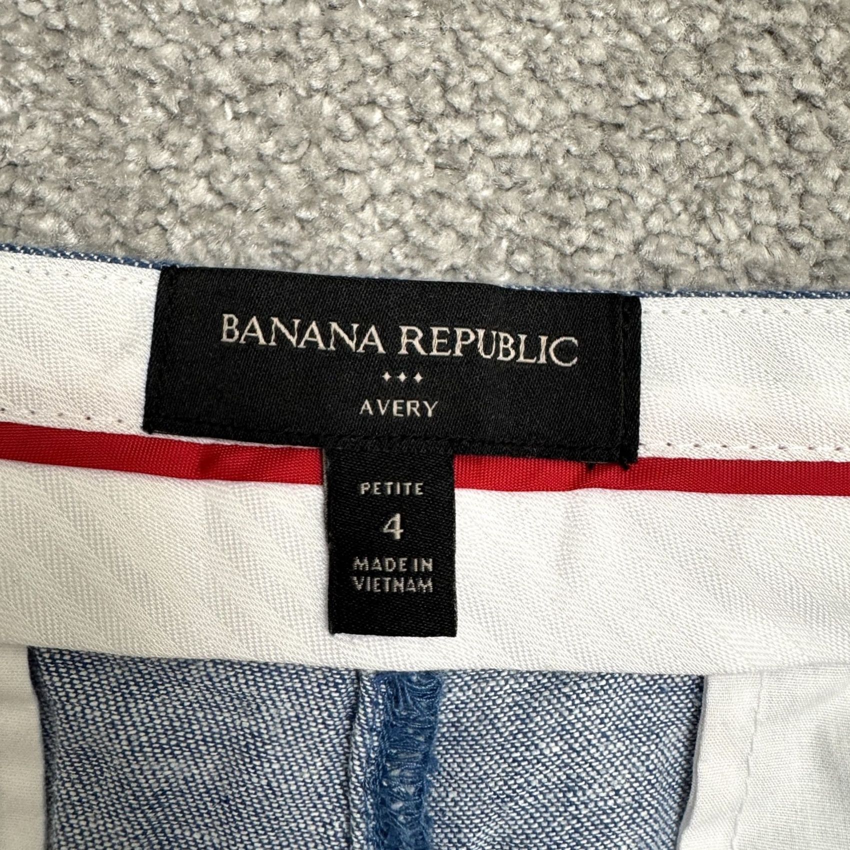 Banana Republic Banana Republic Avery Pants Womens 4 Blue Linen Blend Tie Waist Tapered Ankle Size 27" / US 4 / IT 40 - 6 Thumbnail