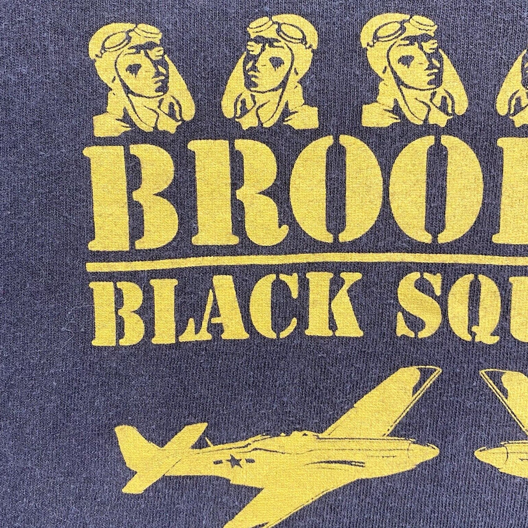 Delta VINTAGE 1990s Brooklyn Black Squadron Military T-Shirt XL Brown Graphic Tee Men Size US XL / EU 56 / 4 - 5 Thumbnail