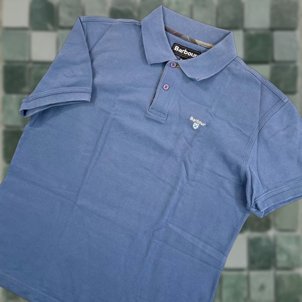 Barbour Barbour Chest Logo Polo Shirt Men Medium Blue Short Sleeve Golf Casual Designer Size US M / EU 48-50 / 2 - 1 Thumbnail