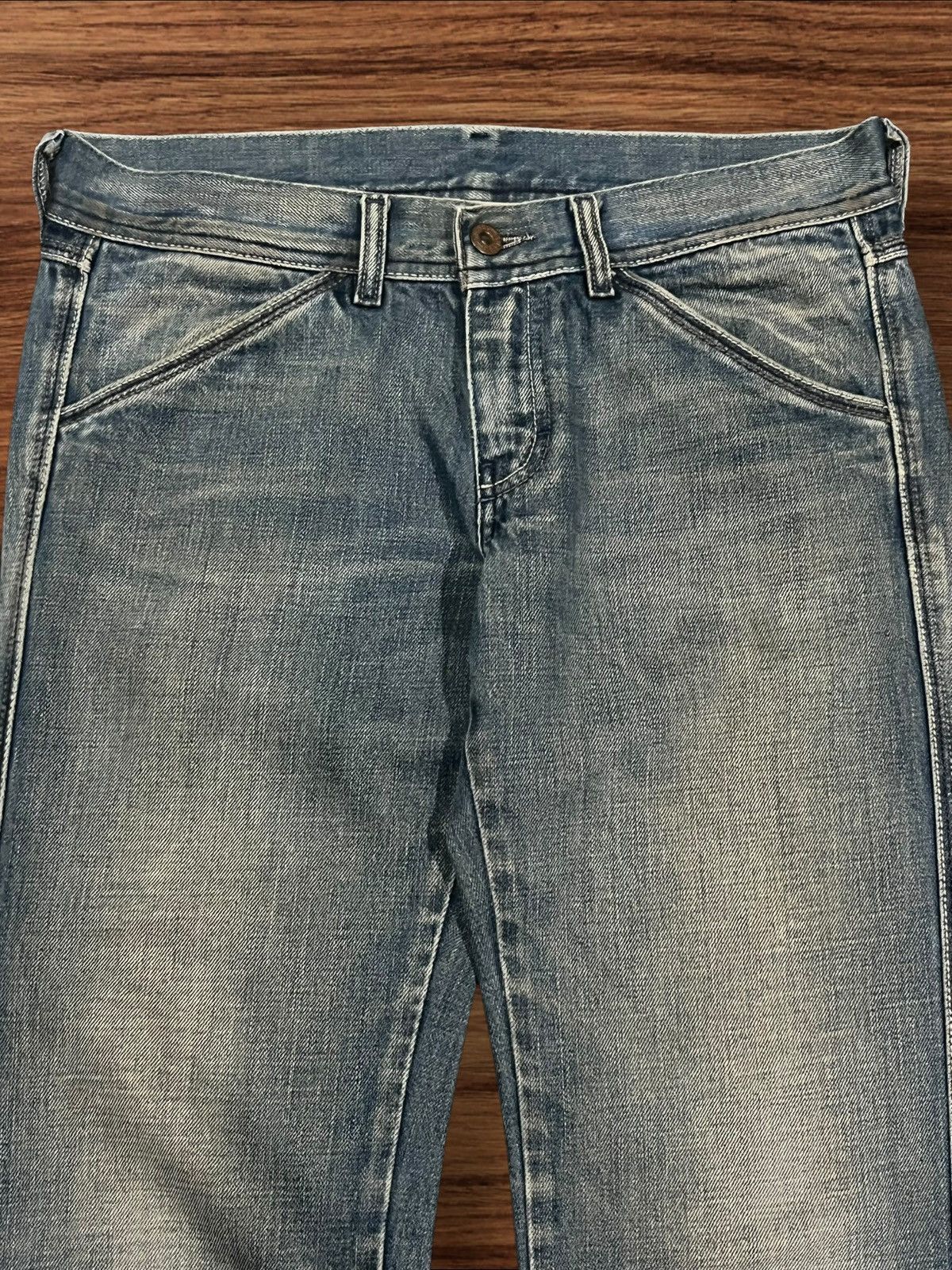 Diesel Vintage Diesel Blue Faded Washed Frayed Leg Flare Jeans Size 30" / US 8 / IT 44 - 4 Thumbnail