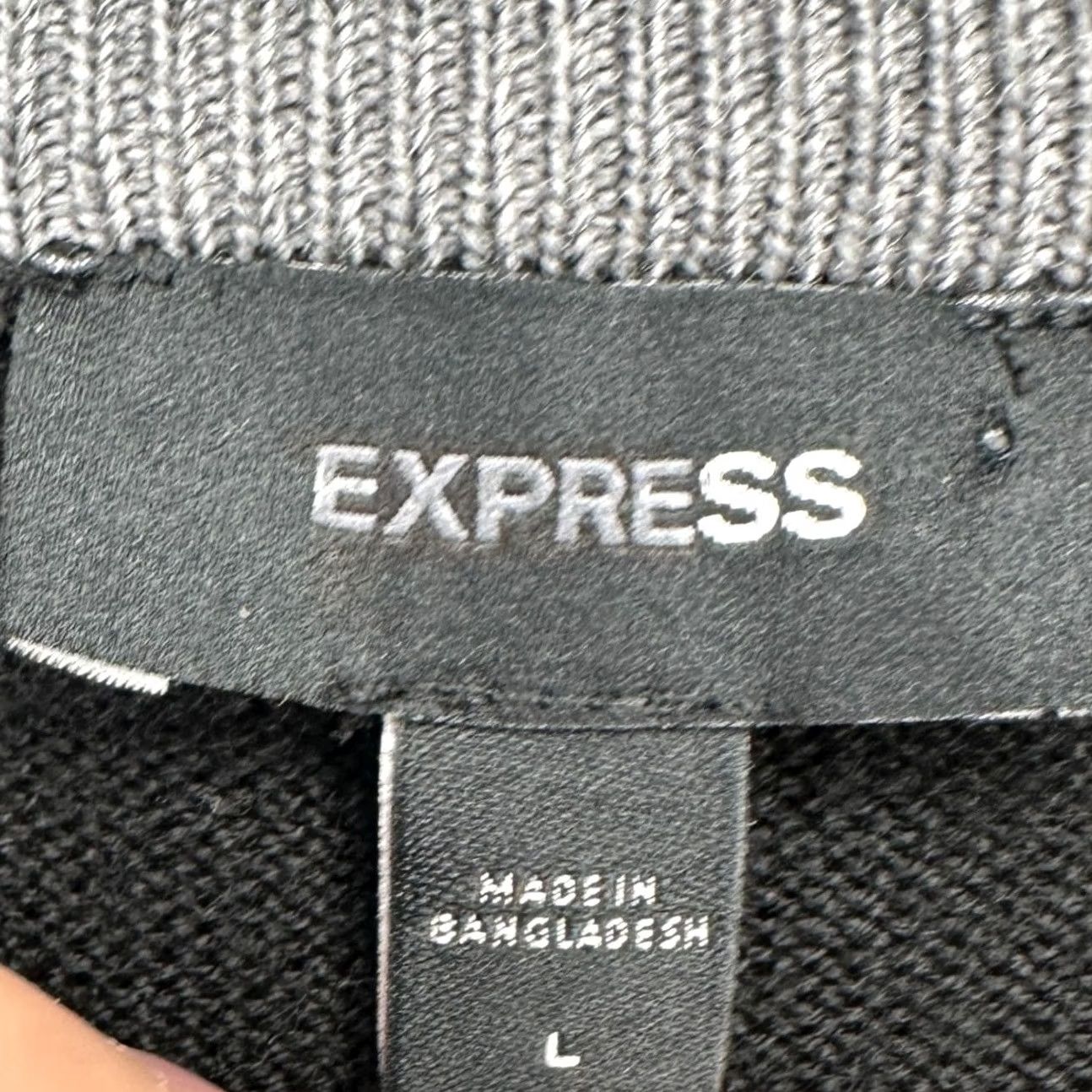 Express Express Men Crewneck Sweater Large Black Brown Merino Wool Pullover NEW Size US L / EU 52-54 / 3 - 4 Thumbnail