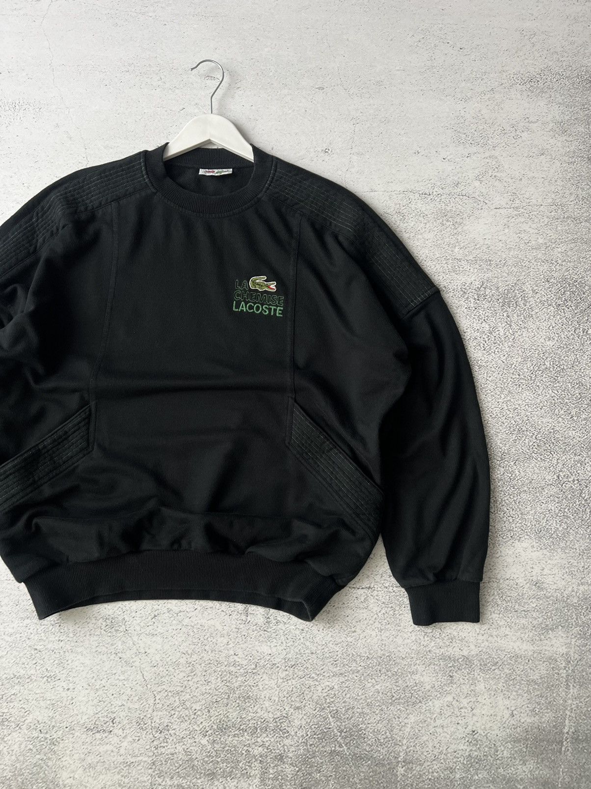 Lacoste 🐊 Y2K Lacoste Vintage Sweatshirt 🇫🇷 Made In France Black XL Size US XL / EU 56 / 4 - 2 Thumbnail