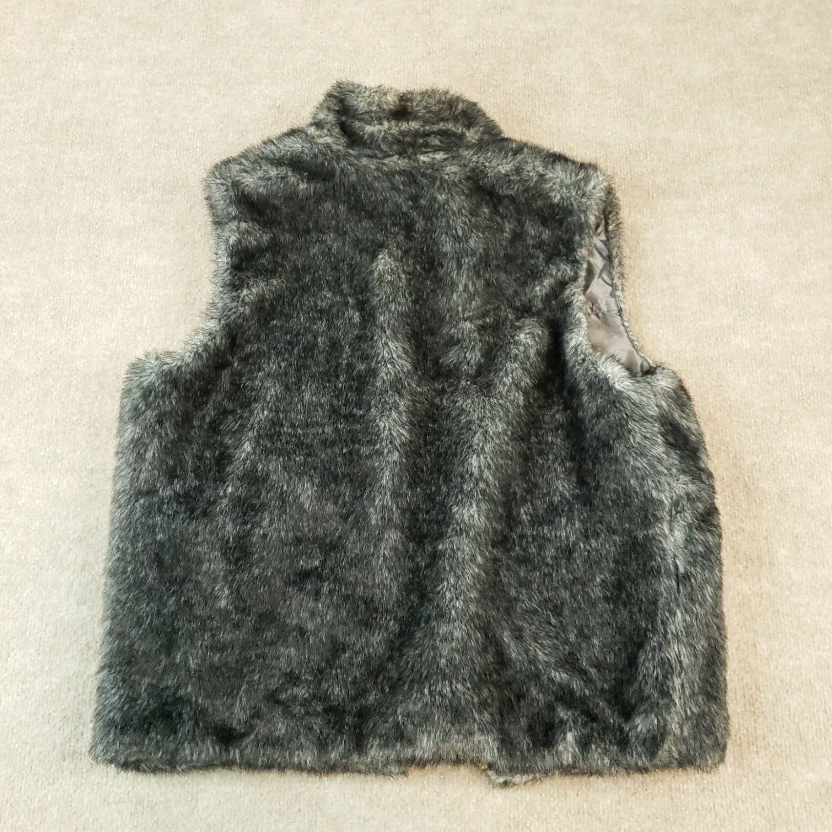 Guess VINTAGE GUESS Vest Womens M Gray Full Zip Reversible Faux Fur Mock Neck Gray Pockets Casual Outdoor 90s Mens Womens Size M / US 6-8 / IT 42-44 - 7 Thumbnail
