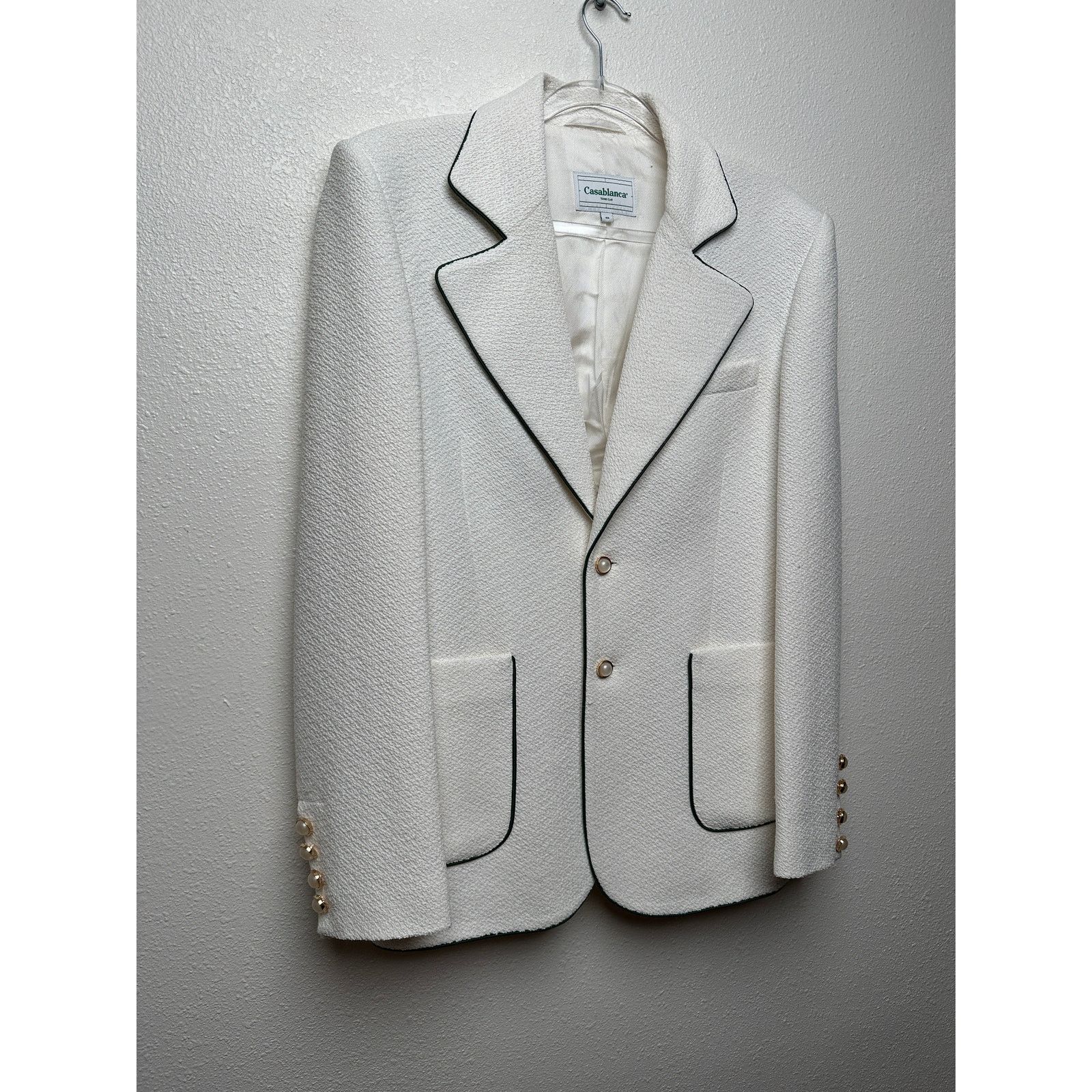 Casablanca Casablanca Tennis Club Ivory Piped Blazer Men's US 38 Size US M / EU 48-50 / 2 - 5 Thumbnail