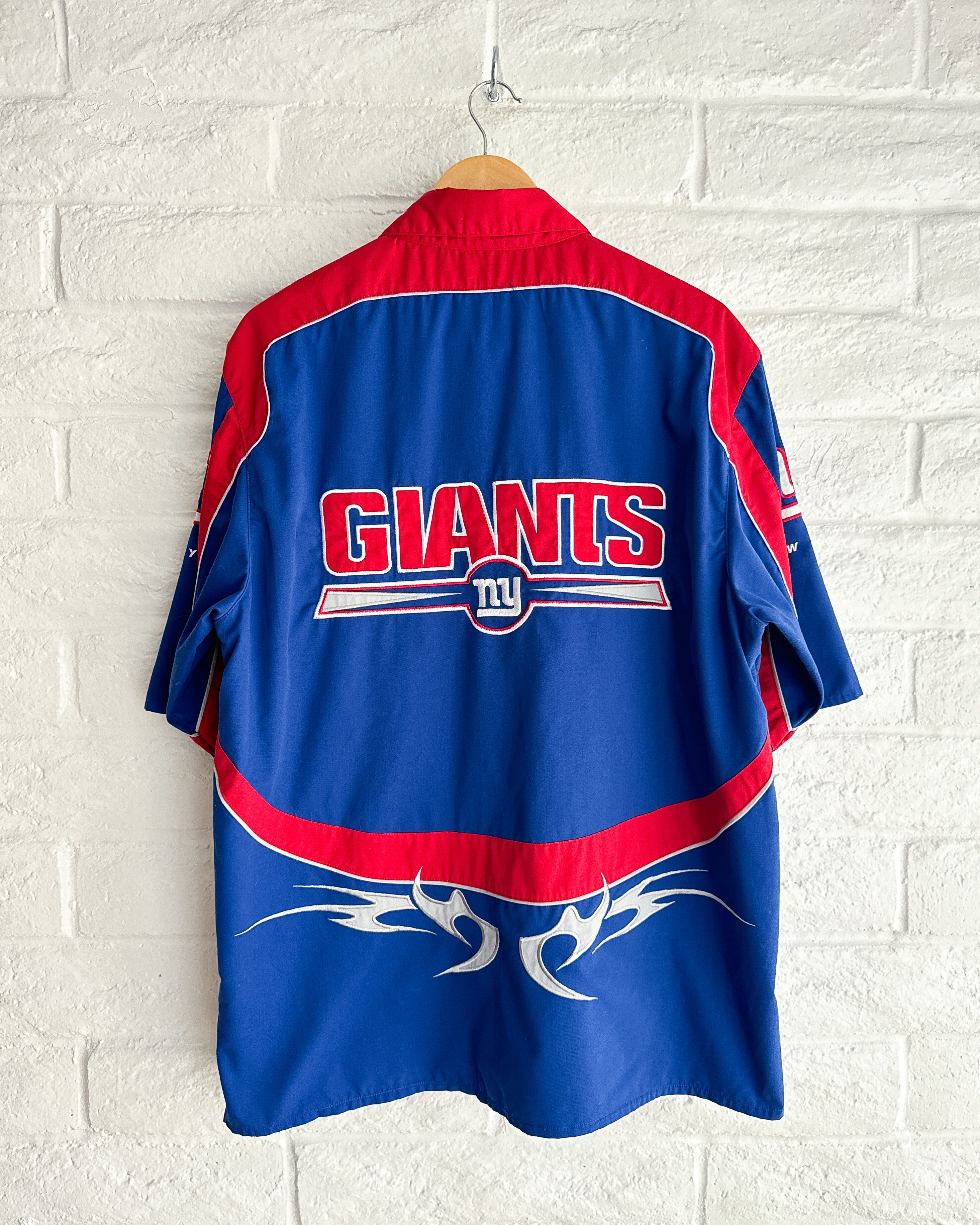NFL Vintage 2000s New York Giants Shirt Blue Patches Embroidered Size US XL / EU 56 / 4 - 2 Thumbnail