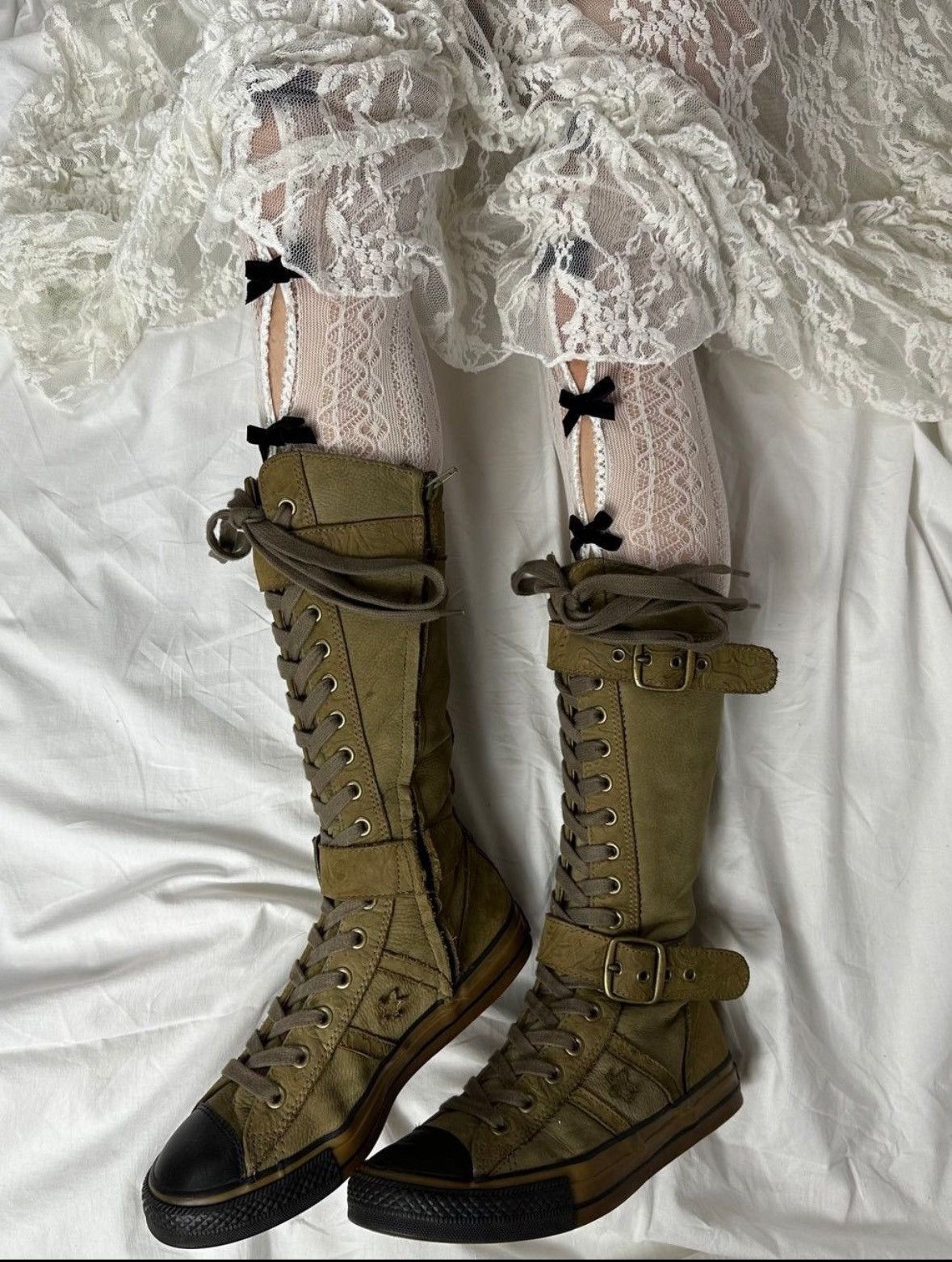 Converse knee high boots vintage hotsell