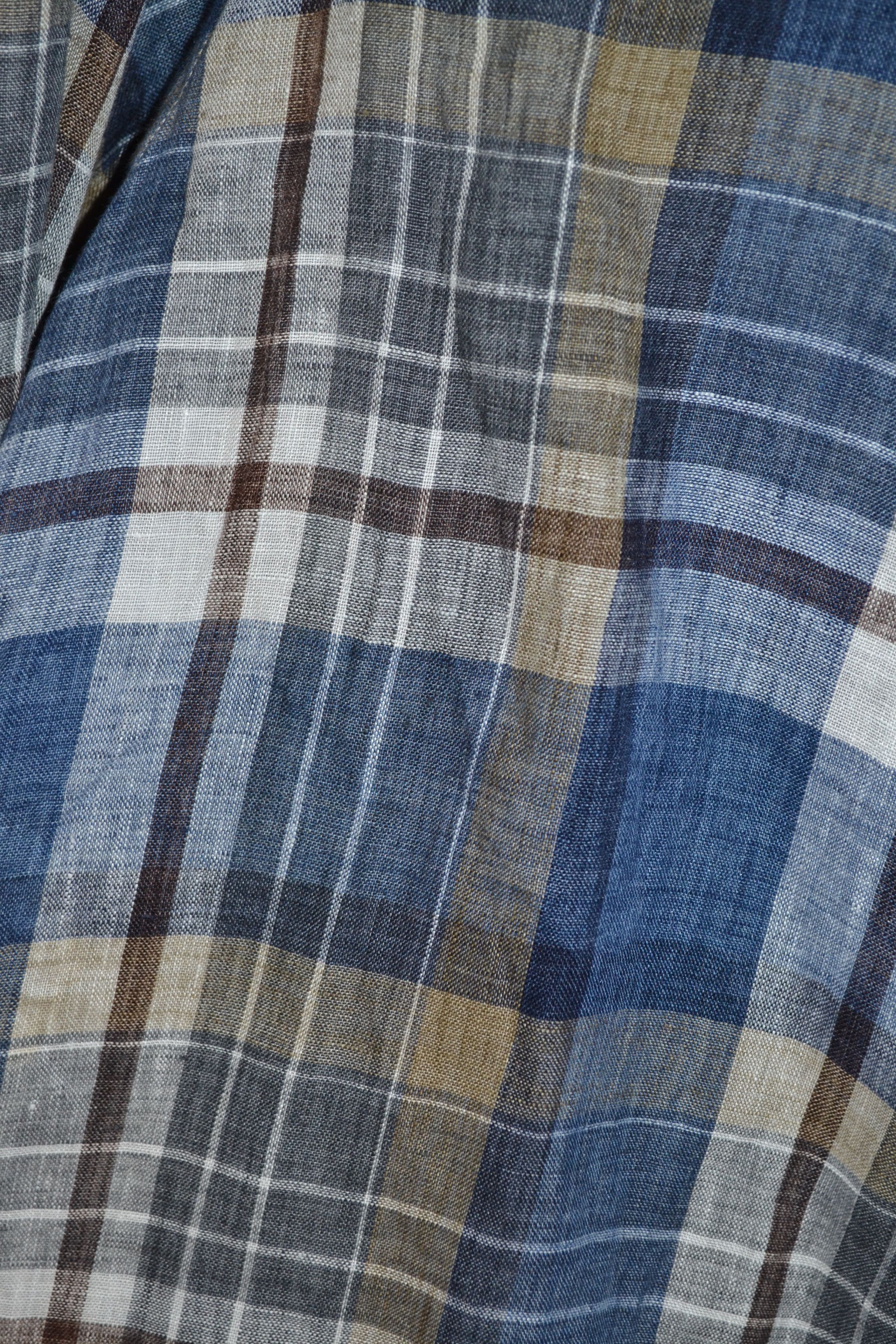 Brunello Cucinelli Brunello Cucinelli M size Linen Plaid Shirt Italy Size US M / EU 48-50 / 2 - 5 Thumbnail