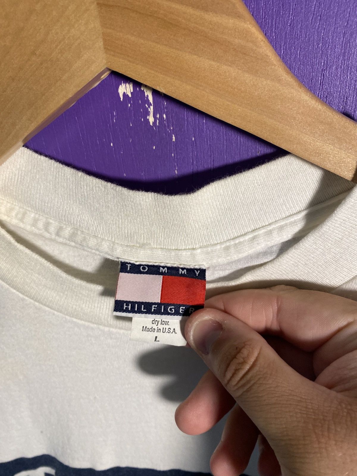 Tommy Hilfiger Vintage 90s Tommy Hilfiger USA t-shirt Size US L / EU 52-54 / 3 - 4 Thumbnail