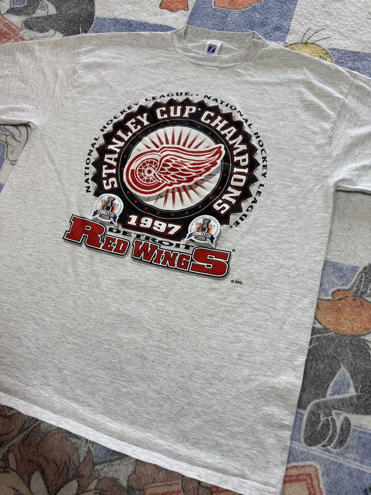 NHL Vintage Detroit red wings Stanley cup champs tee Size US XL / EU 56 / 4 - 2 Thumbnail