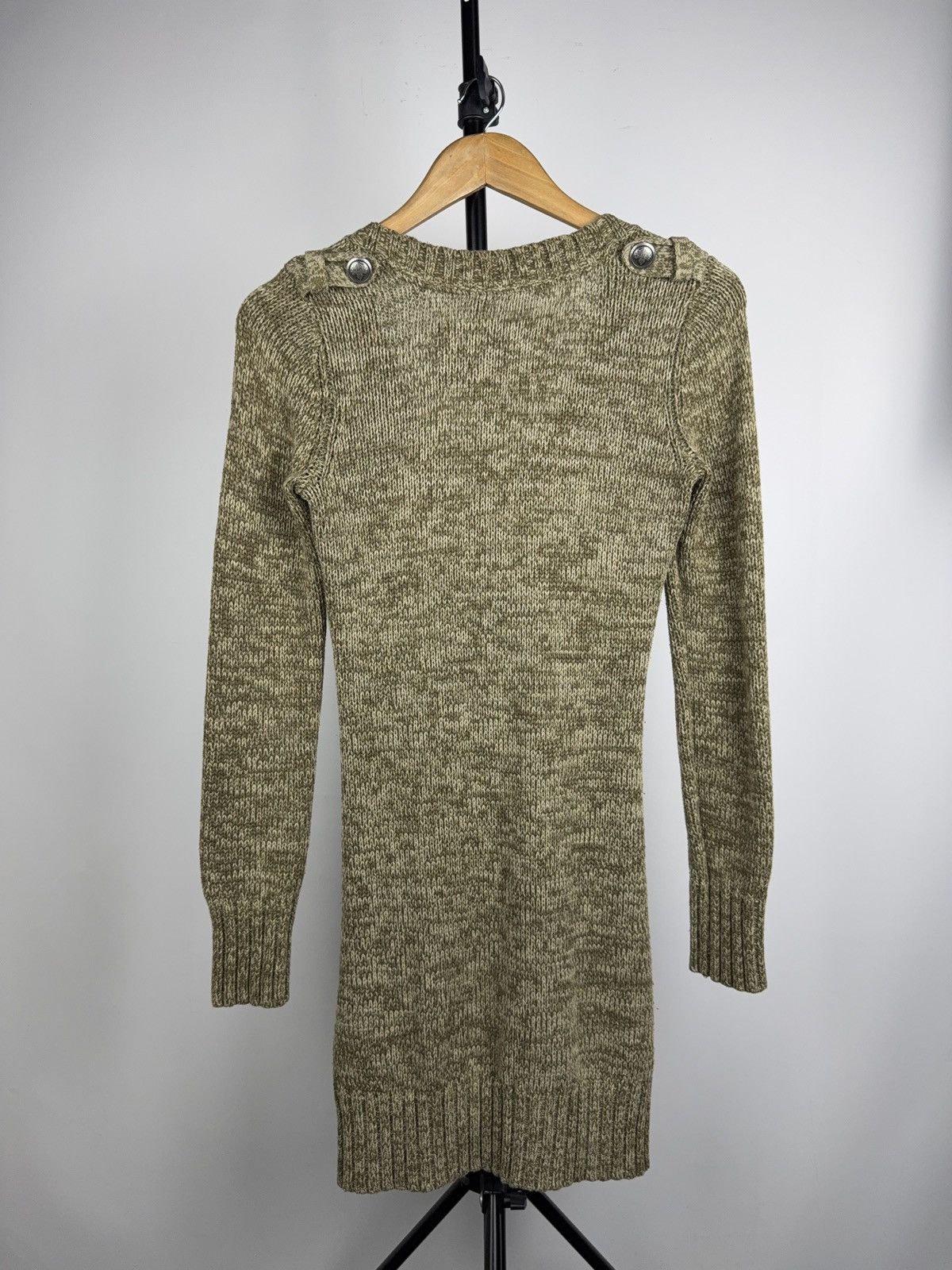 Japanese Brand Avant Garde Japanese 00s Cable Knit Sweater Dress Olive XS Size XS / US 0-2 / IT 36-38 - 8 Thumbnail