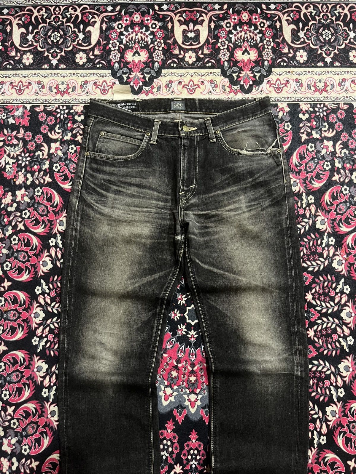 Vintage ⚡️Grunge⚡️Vintage Lee Riders Grime Style Mud Washed Jeans Size US 32 / EU 48 - 3 Thumbnail