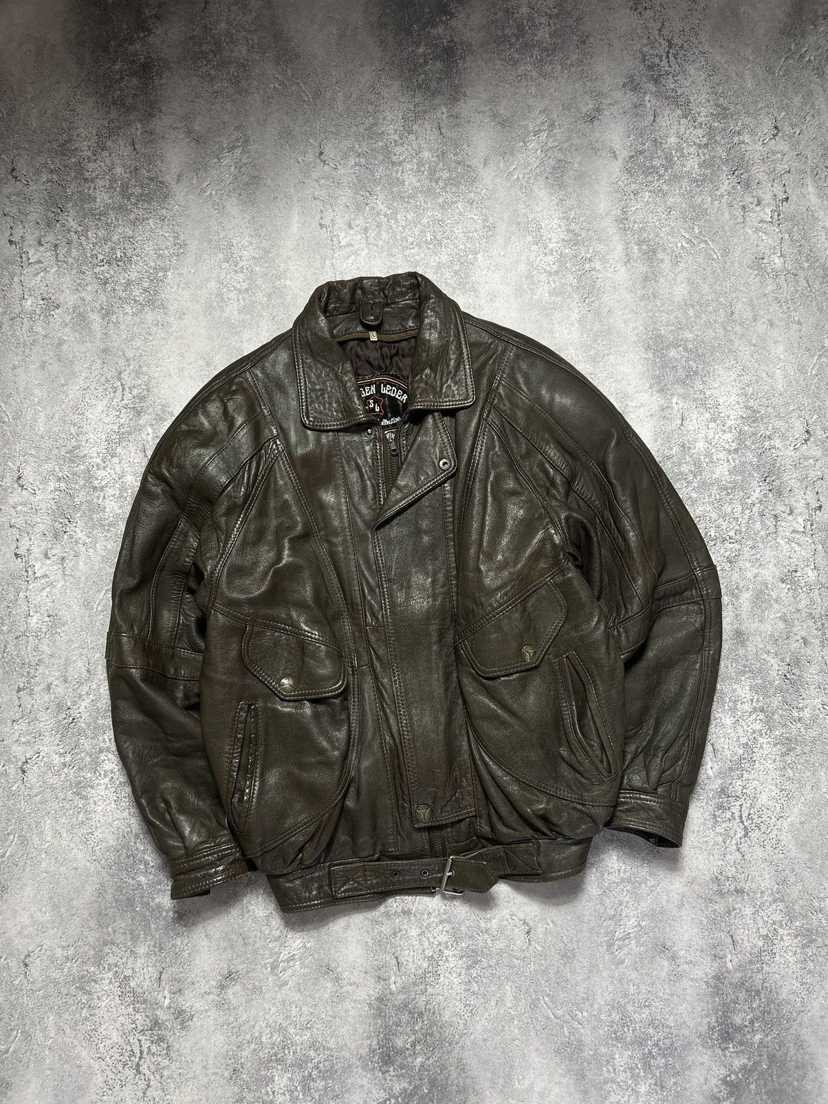 image of Avant Garde Brown Jacket Bomber Aviator, Men's (Size Large)