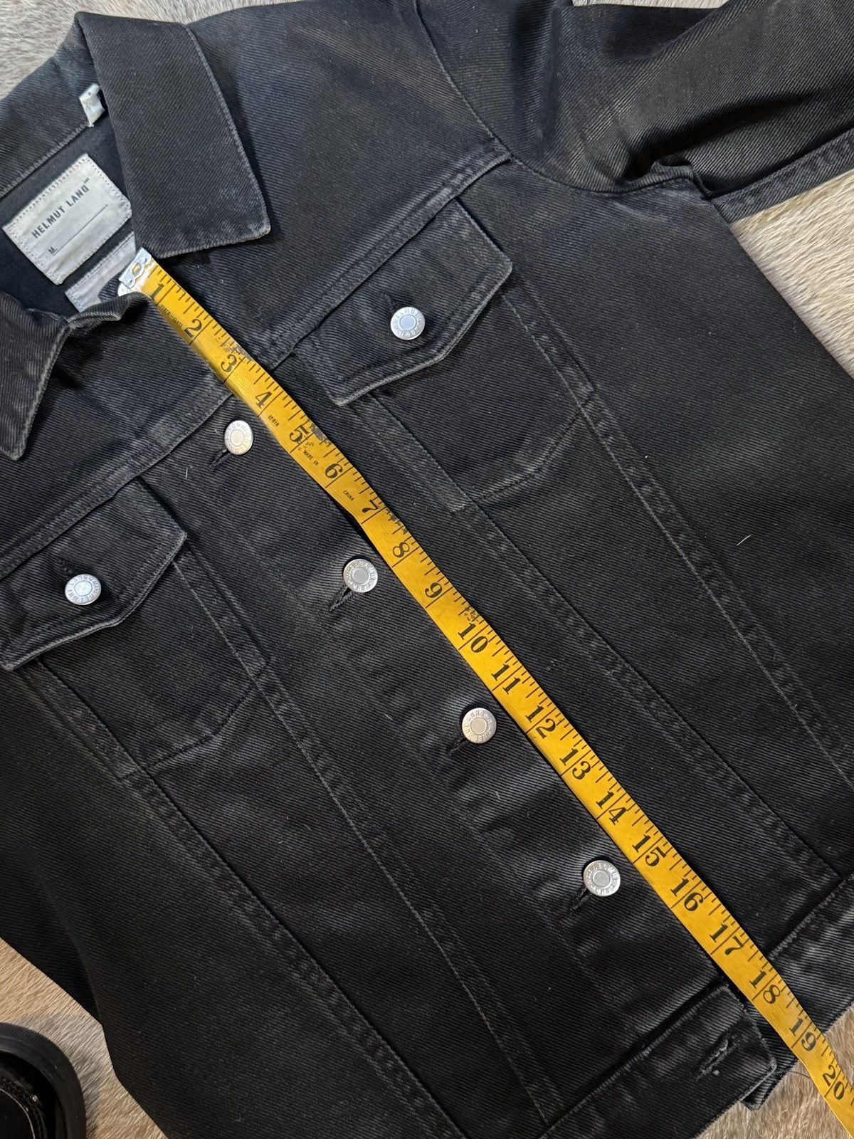 Helmut Lang Vintage 1999 Helmut Lang Black Denim Jacket Sz 42 Waxed Worn Size US XS / EU 42 / 0 - 12 Thumbnail