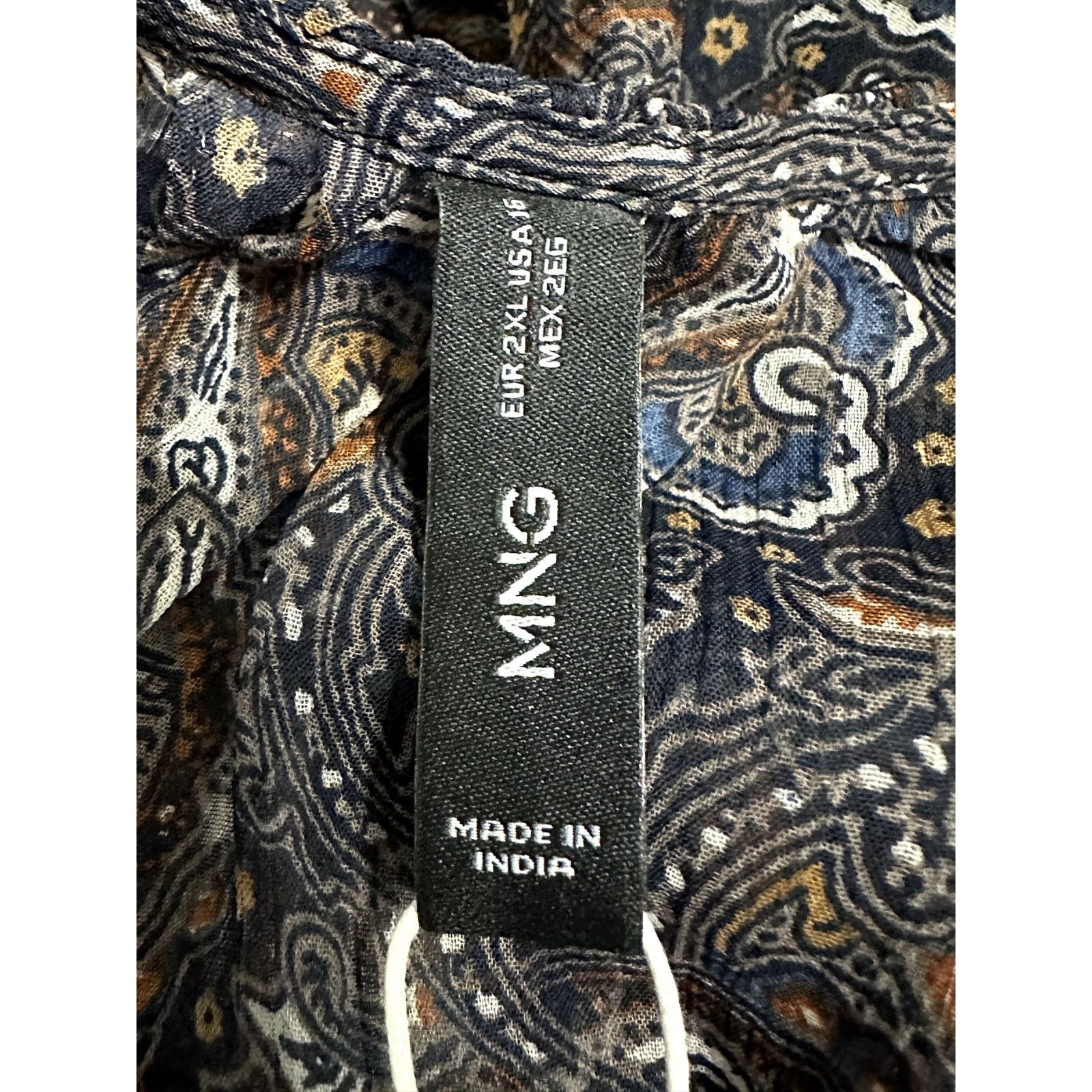 Other MNG Mini Chiffon Dress Long Sleeves Paisley Multi 16 NWT Size XXL / US 16-18 / IT 52-54 - 10 Thumbnail