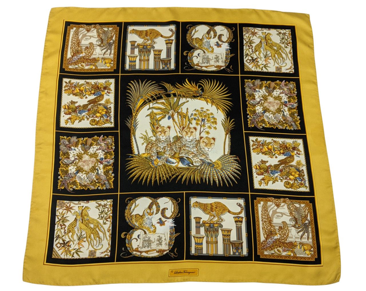 Salvatore Ferragamo Salvatore Ferragamo Tiger Leopard Silk Scarf Size ONE SIZE - 1 Thumbnail