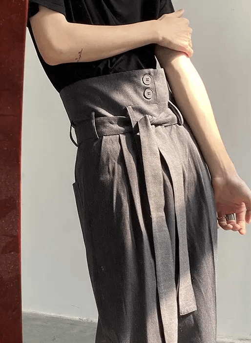 Japanese Brand Cleanfit retro folded flap high waisted pleated pants Size US 30 / EU 46 - 4 Thumbnail