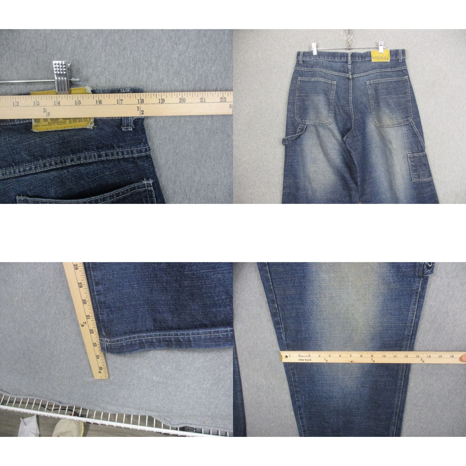 VIBE Vibes Jeans Mens 36x34 Blue Relaxed Fit Carpenter Straight Leg Denim Workwear Size US 36 / EU 52 - 8 Thumbnail