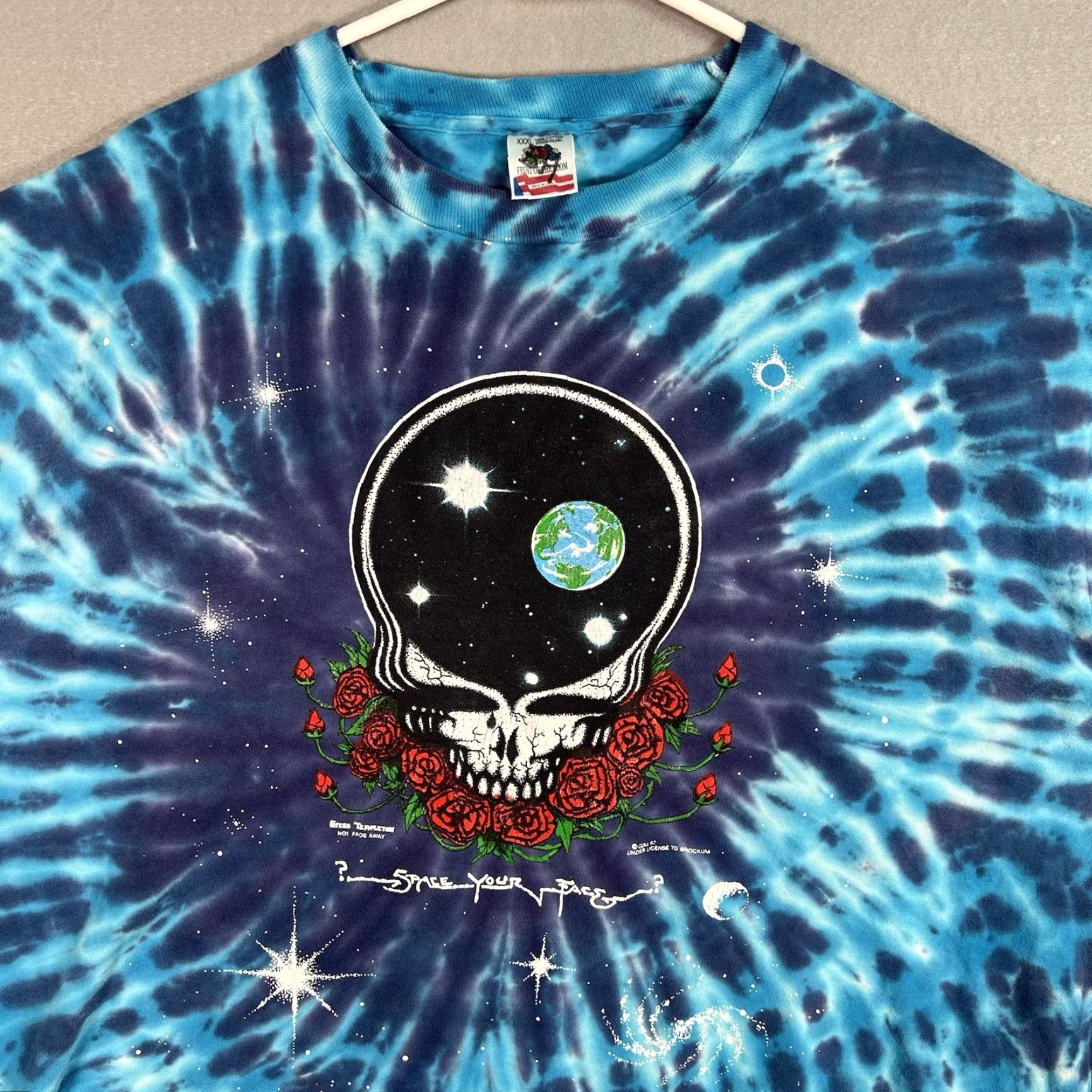 Fruit Of The Loom VINTAGE Grateful Dead Space Your Face Band T Shirt Adult 3XL Blue Mens Shirt (Original) Size US XXL / EU 58 / 5 - 5 Thumbnail