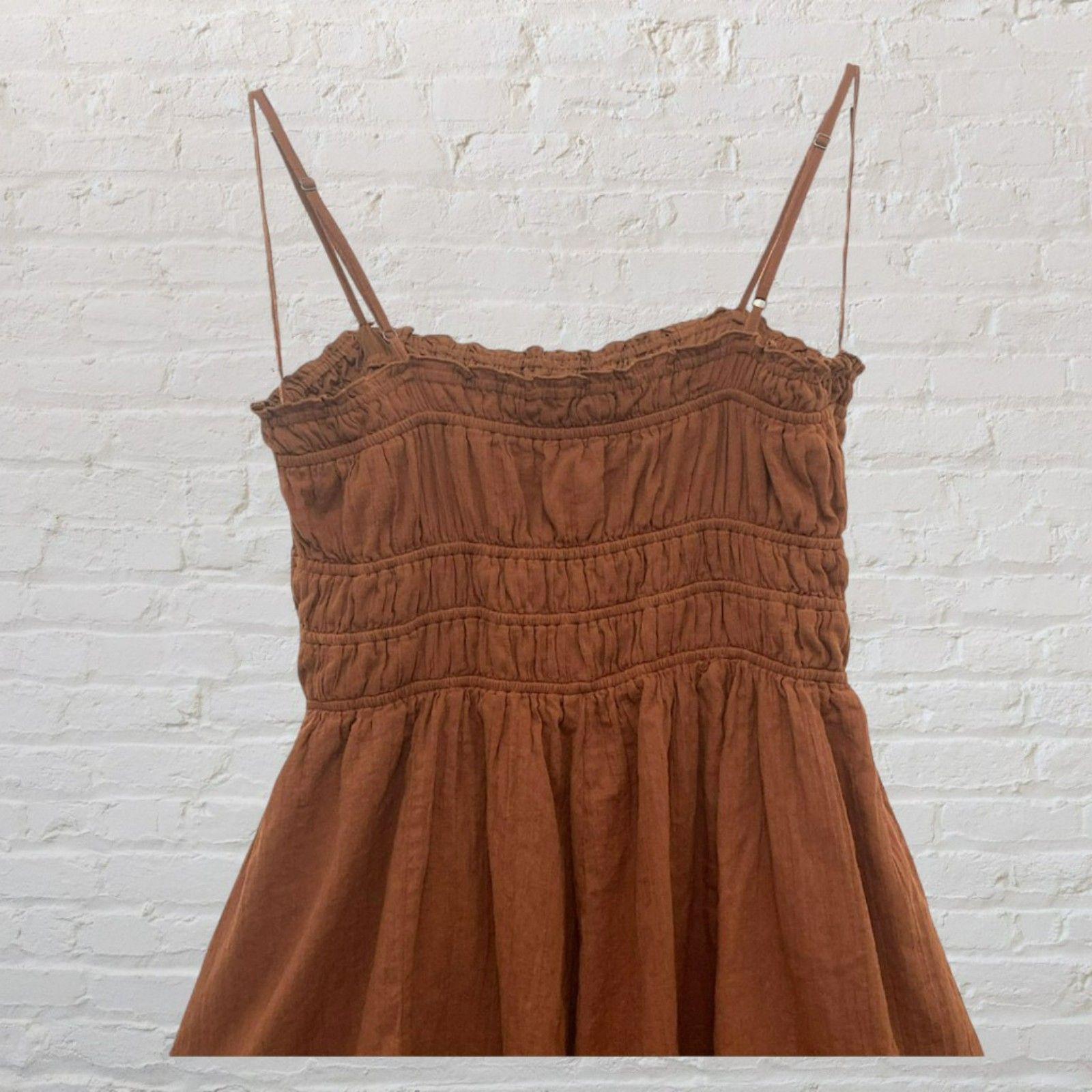 Aeropostale Aeropostale Cinnamon Smocked Mini Dress Size XL / US 12-14 / IT 48-50 - 4 Thumbnail