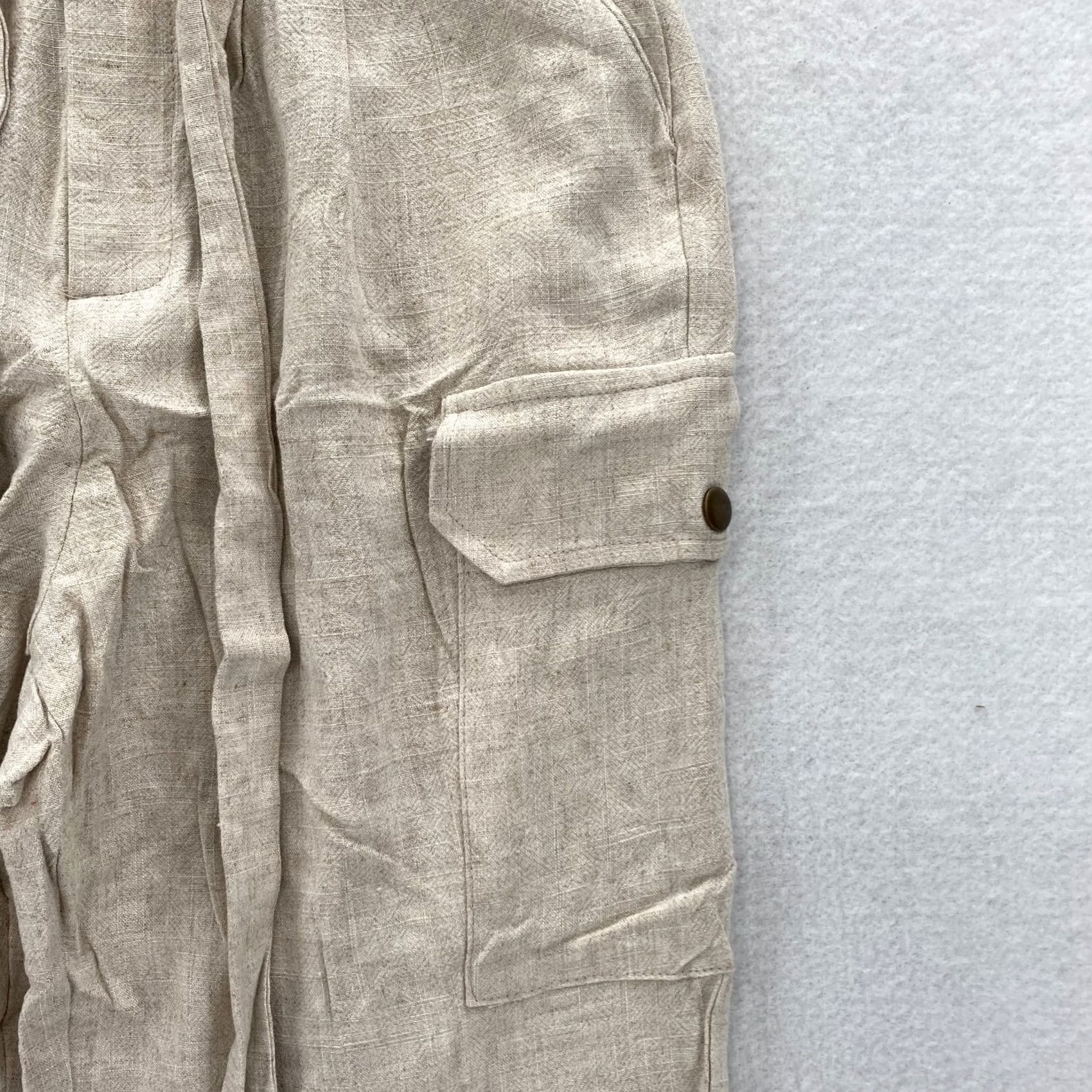Vintage Hayden Los Angeles Brown Jogger Pants S Women's Linen Blend Tie Waist Utility Size 42" / US 20 - 3 Thumbnail