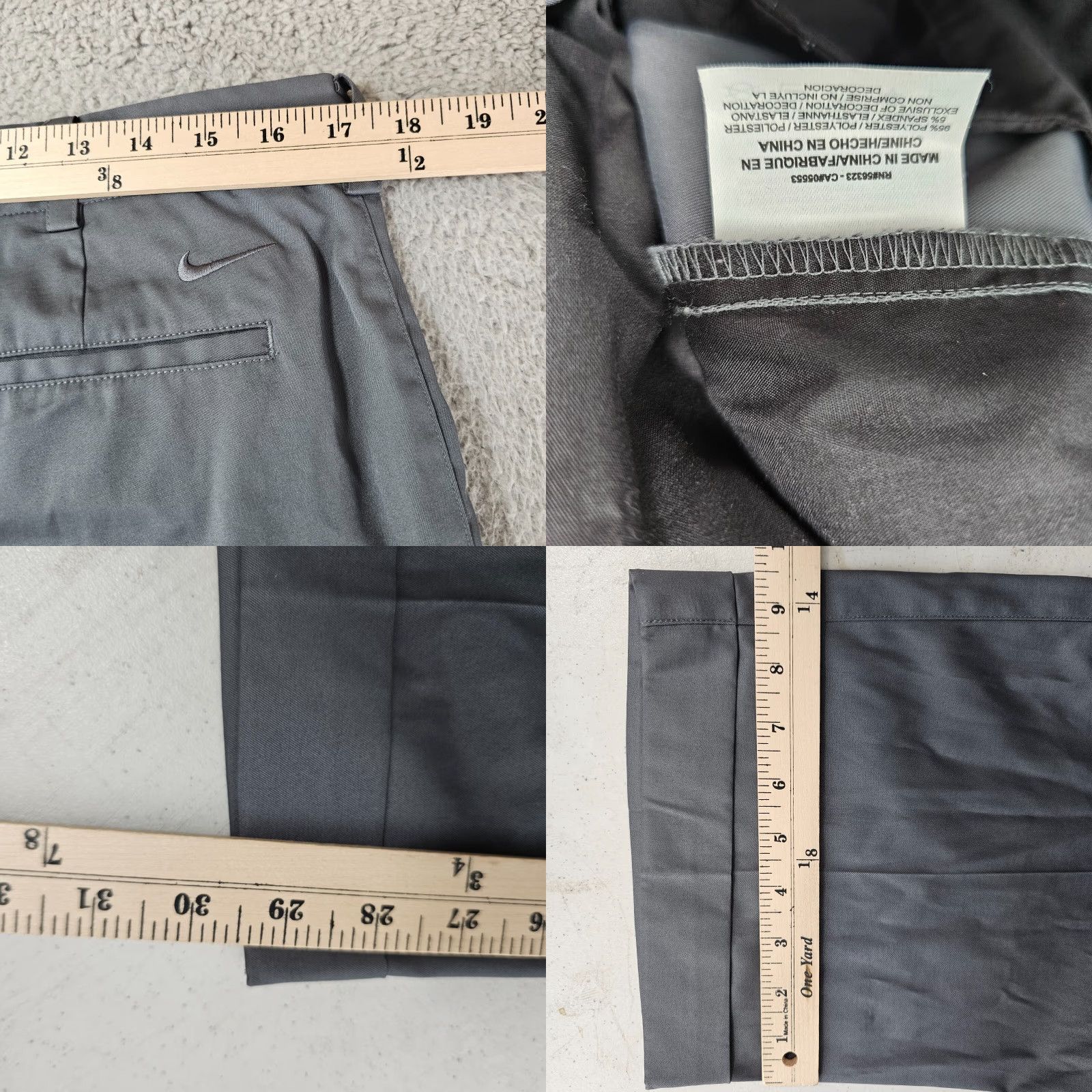 Nike Nike Golf Tour Performance DriFit Pants Mens 34x30 Grey Straight Pleated Cuffed Size US 34 / EU 50 - 8 Thumbnail