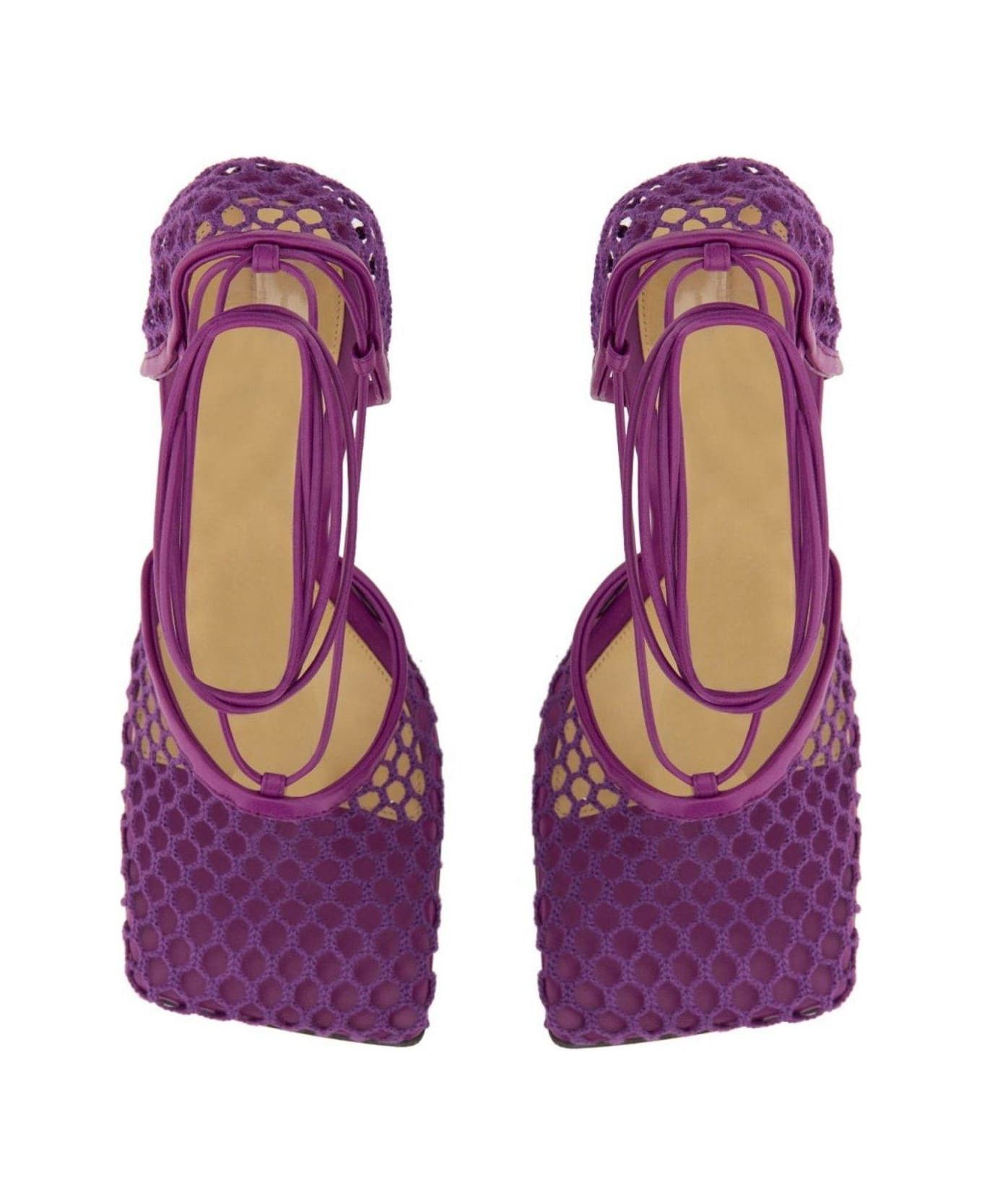 Bottega Veneta o1bcso1str0425 Stretch Lace-Up Sandals in Purple Size US 6 / IT 36 - 4 Thumbnail
