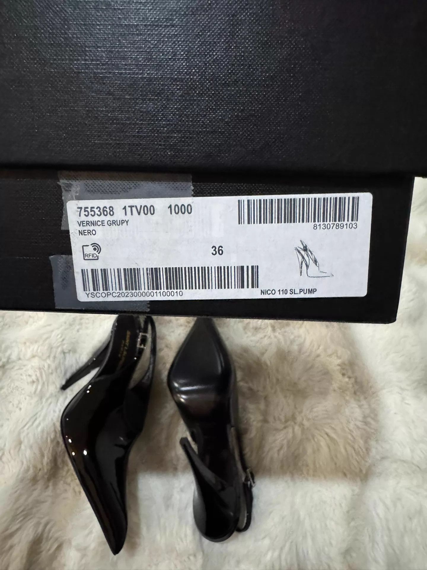 Yves Saint Laurent YSL Patent Leather Crystal Heels 36 Size US 5.5 / IT 35.5 - 9 Thumbnail