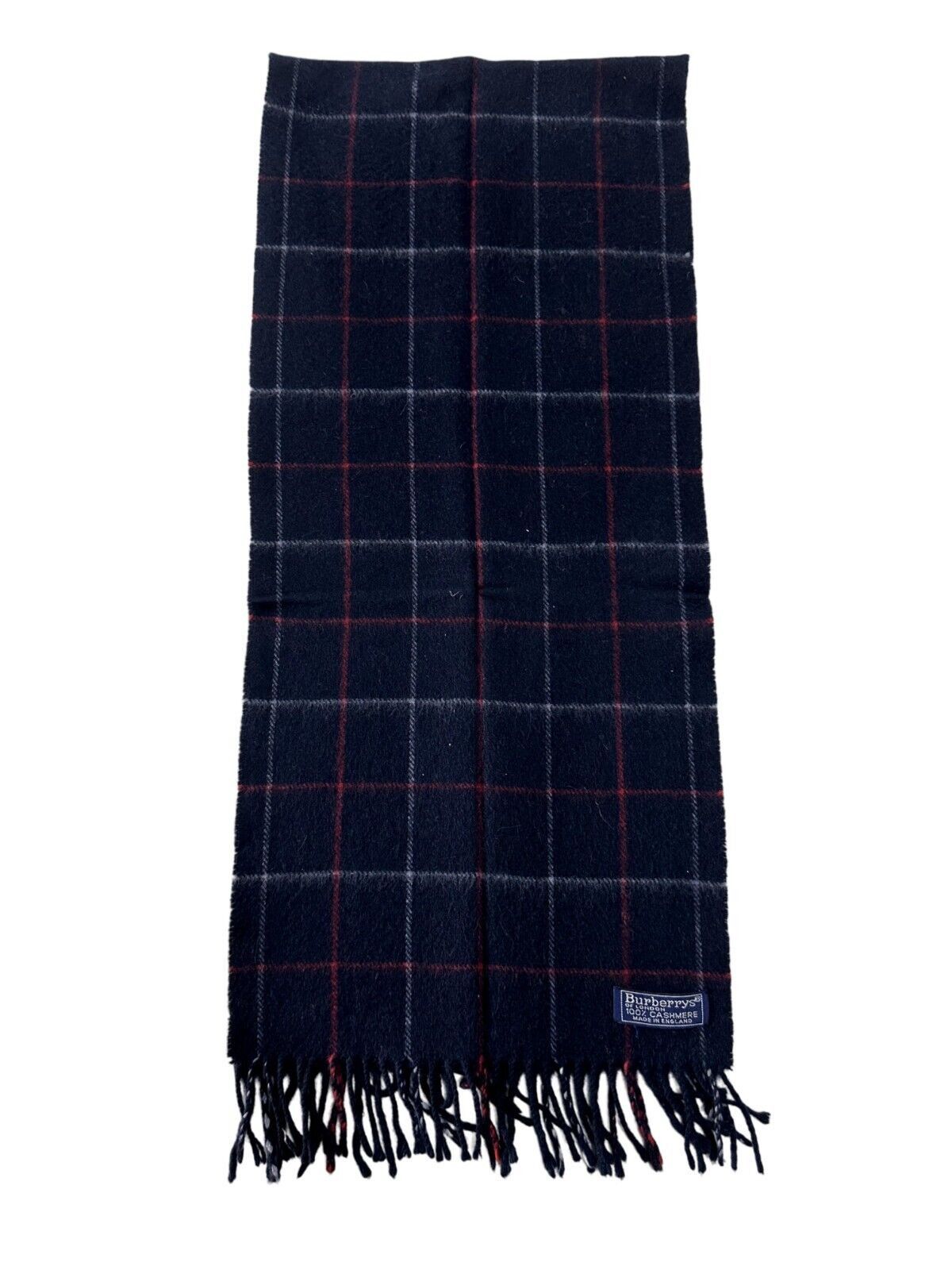 Burberry Burberrys Authentic Unisex Scarf Blue 100% Cashmere Size ONE SIZE - 4 Thumbnail