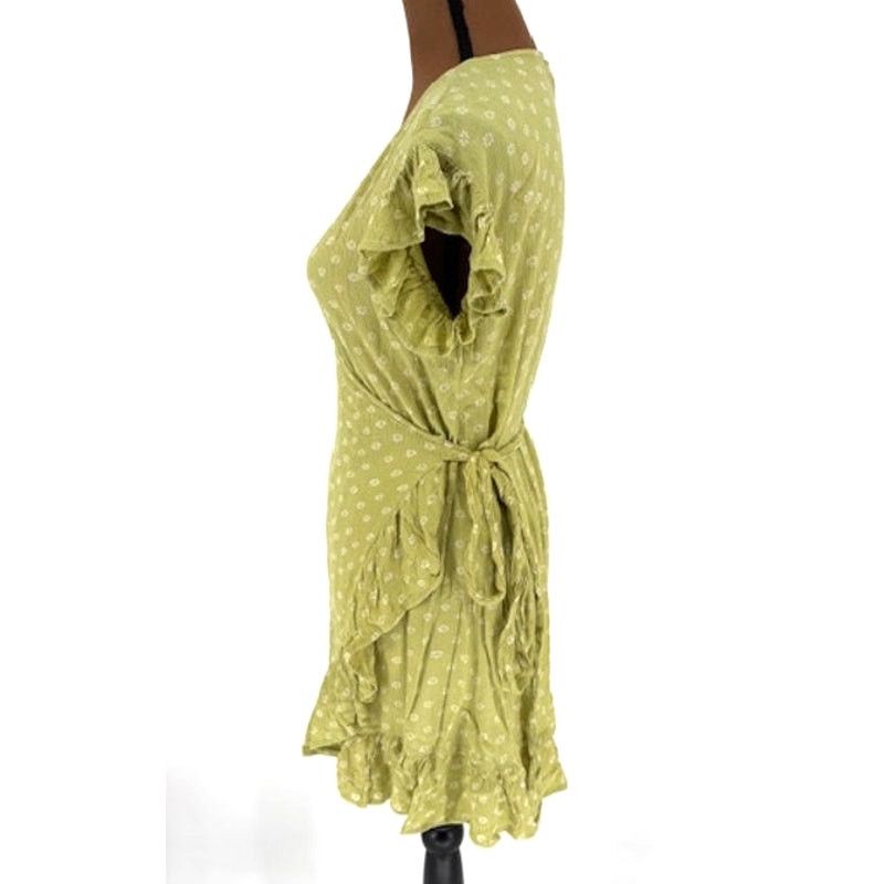 Billabong Billabong Green and White Wrap and Roll Wrap Dress Size M / US 6-8 / IT 42-44 - 4 Thumbnail