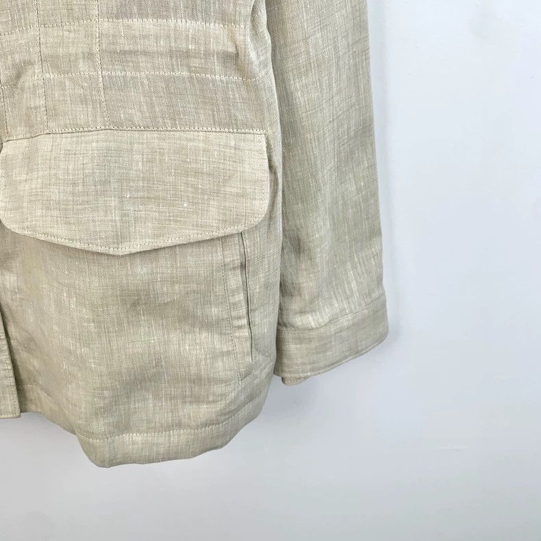 Loro Piana LORO PIANA Khaki multi-pocket linen long sleeve traveler j Size L / US 10 / IT 46 - 4 Thumbnail