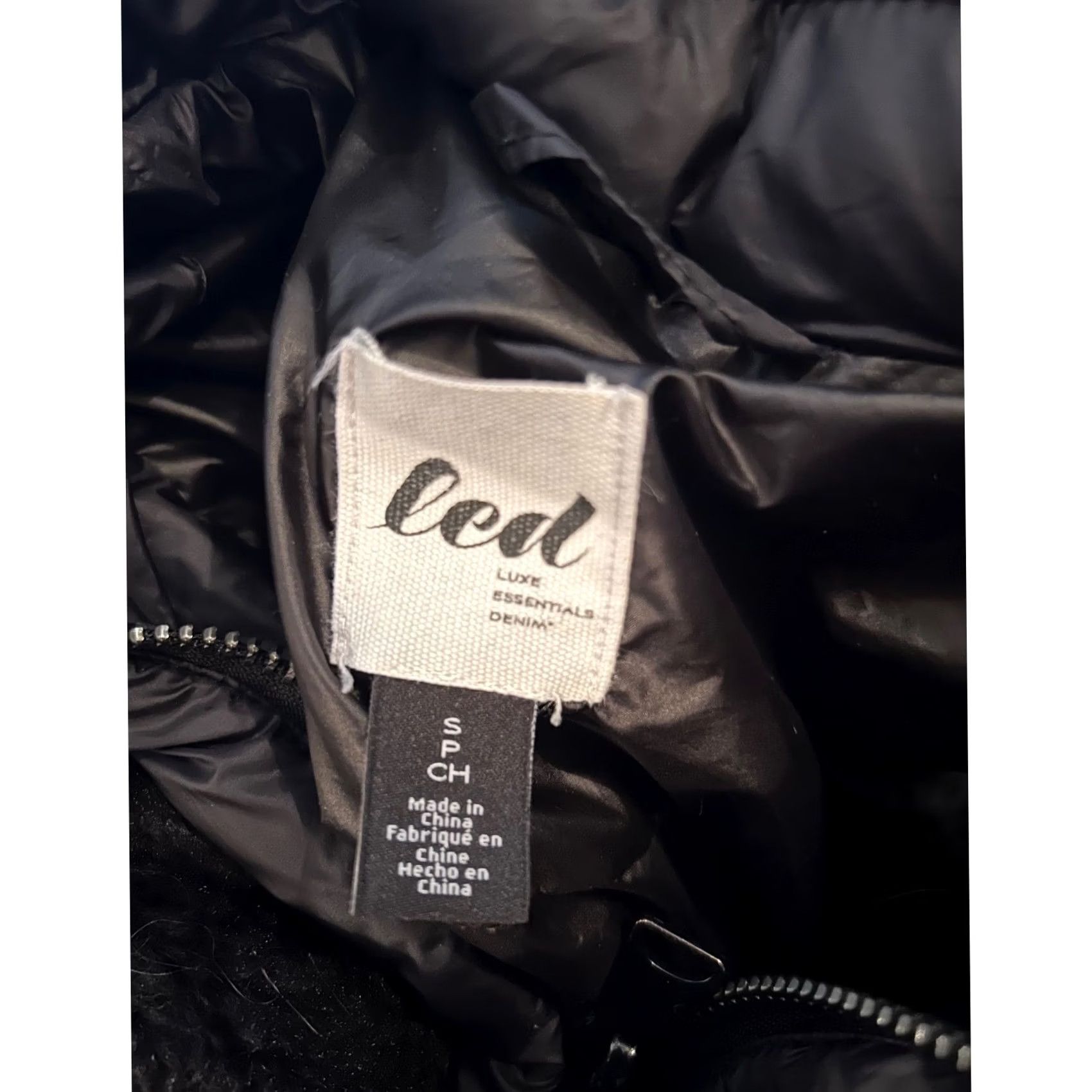 Essentials Luxe Essentials Denim LED Jacket Women Small Black Duck Down Zip Button Winter Warm Parka Size S / US 4 / IT 40 - 5 Thumbnail