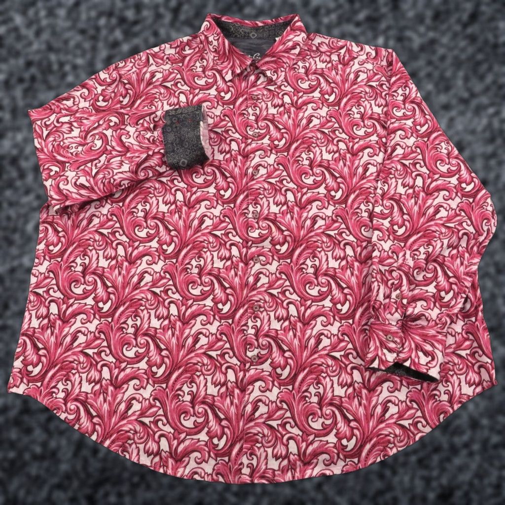 Robert Graham Robert Graham Shirt XXXL Mens Pink White Baroque Crazy Graphic Print Flip Cuff Shirt Size US XXL / EU 58 / 5 - 1 Thumbnail