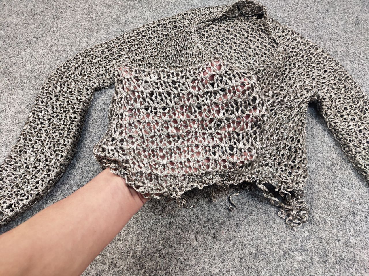 Japanese Brand Rostfrei Anett Rostel Avant Garde Mesh Asymmetric Sweater Size M / US 6-8 / IT 42-44 - 12 Thumbnail