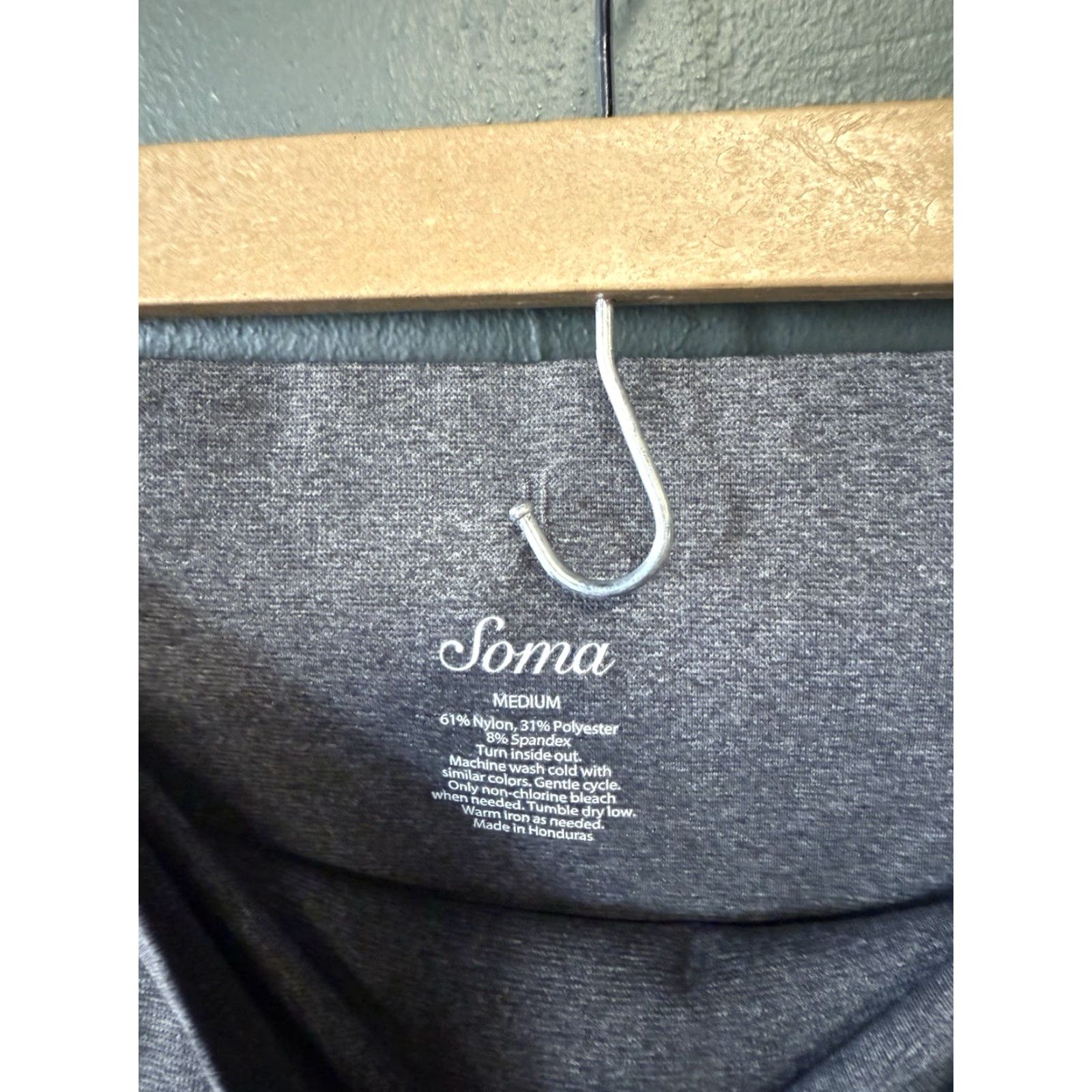 Vintage Soma Womens Cropped Leggings Gray Nylon Pull On Size M Leggings Athletic Activewear Women Size 32" / US 10 / IT 46 - 3 Thumbnail
