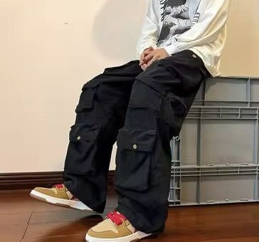 Japanese Brand Baggy Cargo Pants - Y2K Skate Streetwear Size US 33 - 4 Thumbnail