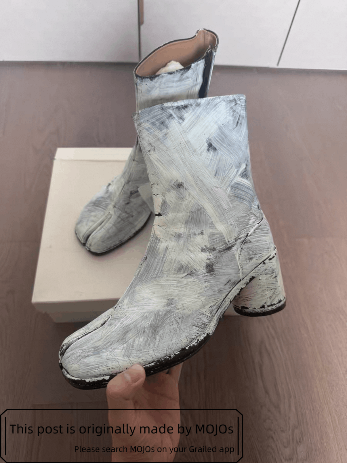 Maison Margiela Sz 42 Maison Margiela White Paint Tabi Boots mojos1618 Size US 9 / EU 42 - 2 Thumbnail