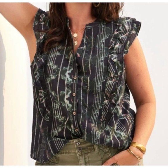 Anthropologie Anthropologie Pilcro Sleeveless Button Up Blouse Ruffle S Sh Size S / US 4 / IT 40 - 11 Thumbnail