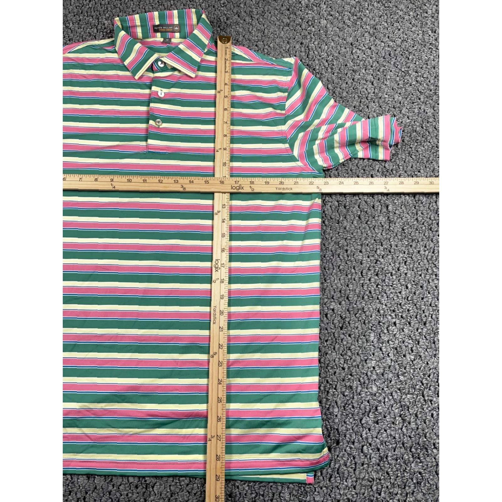 Peter Millar Peter Millar Summer Comfort Polo Shirt Adult Medium Pink Green Striped Stretch Size US M / EU 48-50 / 2 - 5 Thumbnail