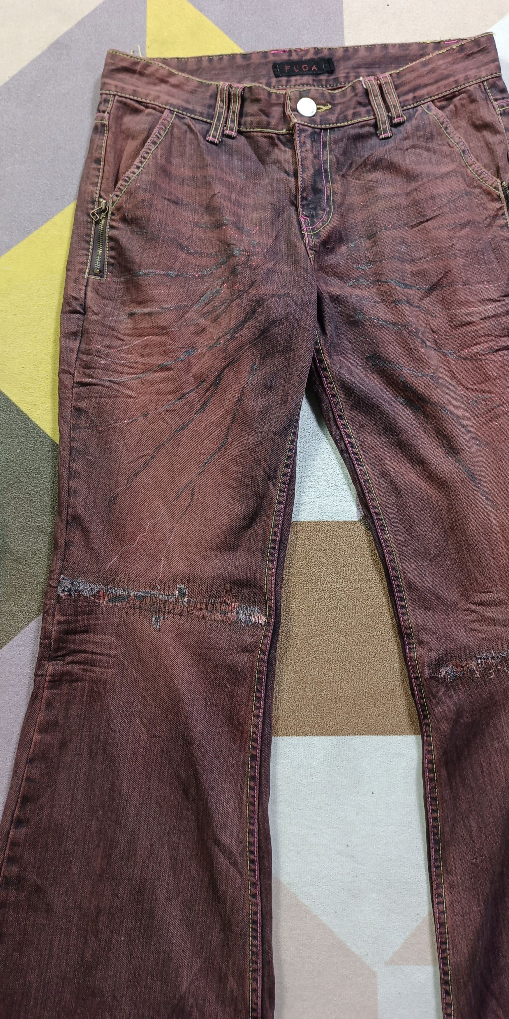 GOSTAR DE FUGA 💥FLARE💥ARCHIVAL FUGA Sick Natural Fades Flare Denim Size US 32 / EU 48 - 4 Thumbnail