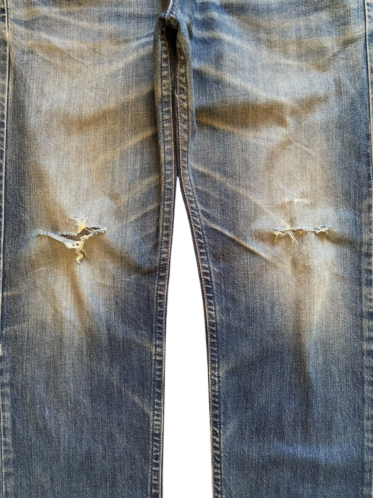 Edwin × Japanese Brand Exclusive Vintage Edwin Japan Mud Wash Distress Loose Jeans Size US 35 - 5 Thumbnail