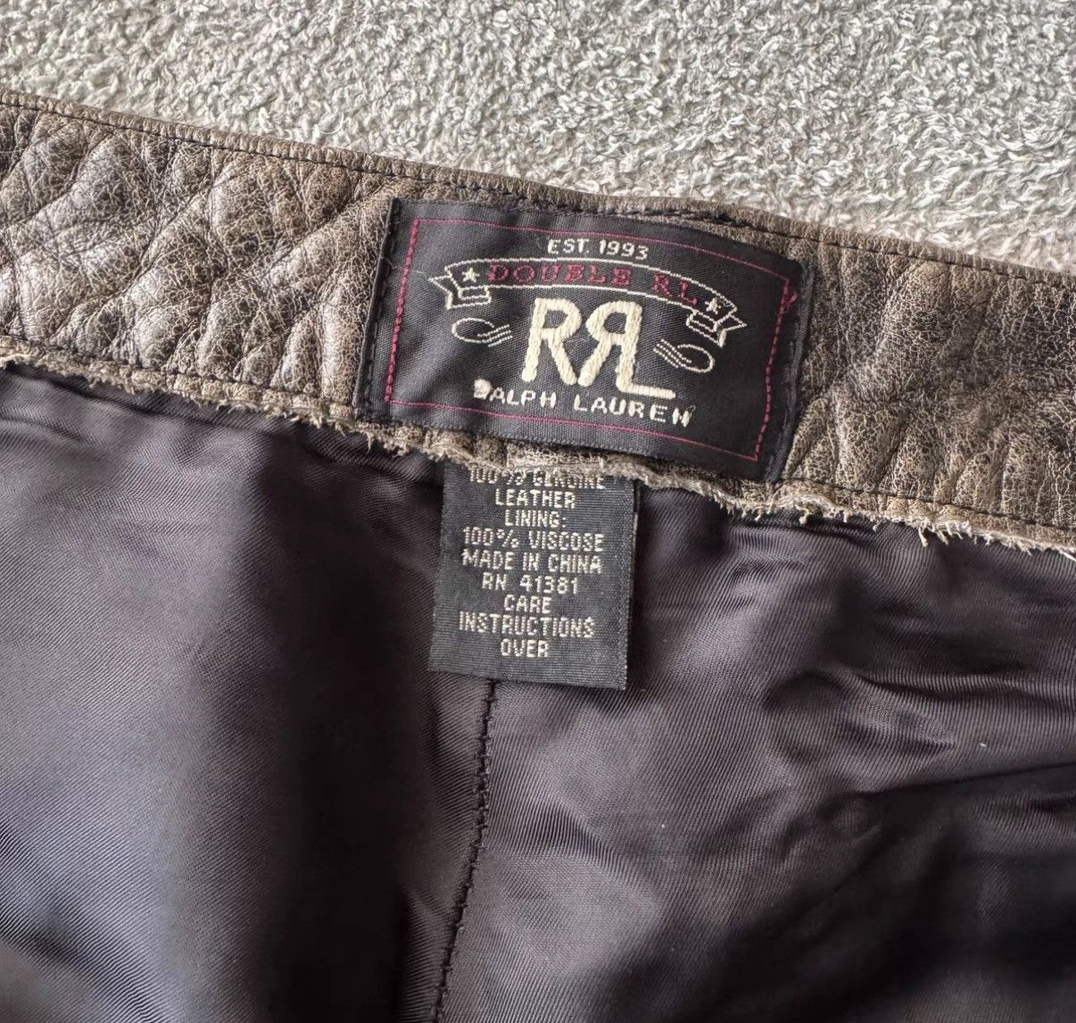 RRL Ralph Lauren RRL Ralph Lauren Double RL Leather Pants K22 Size US 34 / EU 50 - 4 Thumbnail