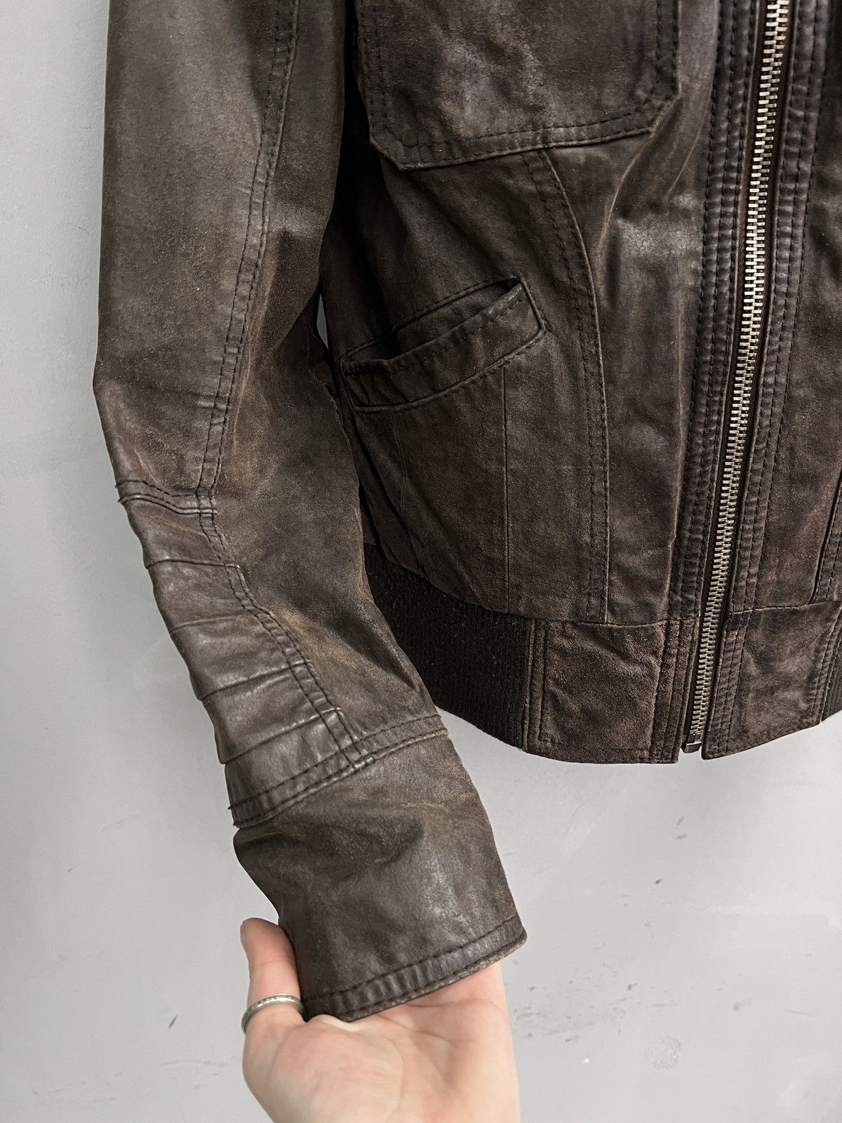 Hysteric Glamour long neck leather bomber jacket multipocket 14thaddiction Size US S / EU 44-46 / 1 - 4 Thumbnail