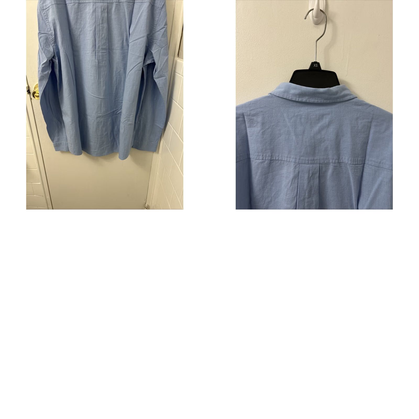 Vintage Jekaoyi Shirt Mens XL Blue Cotton Linen Blend Button-Down Long Sleeve Shirt Size US XL / EU 56 / 4 - 9 Thumbnail