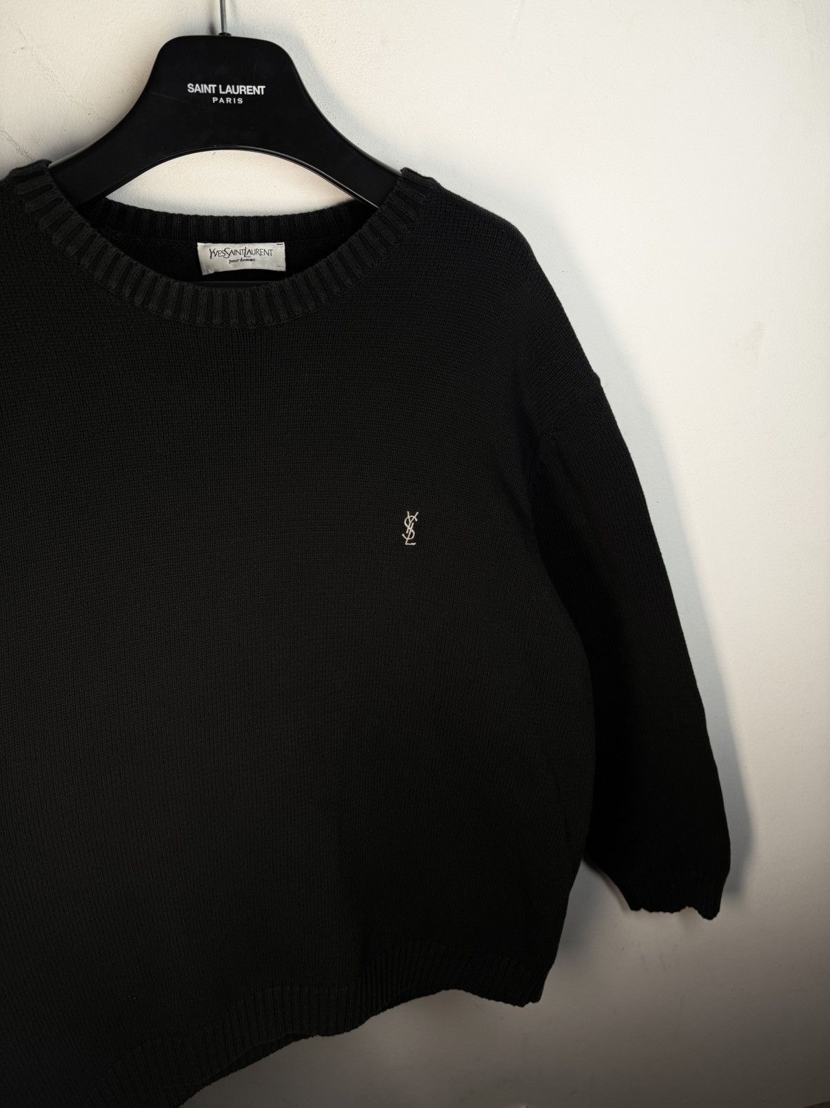 Yves Saint Laurent Black YSL Sweater Knit Vintage Yves Saint Laurent Sweatshirt Size US L / EU 52-54 / 3 - 7 Thumbnail