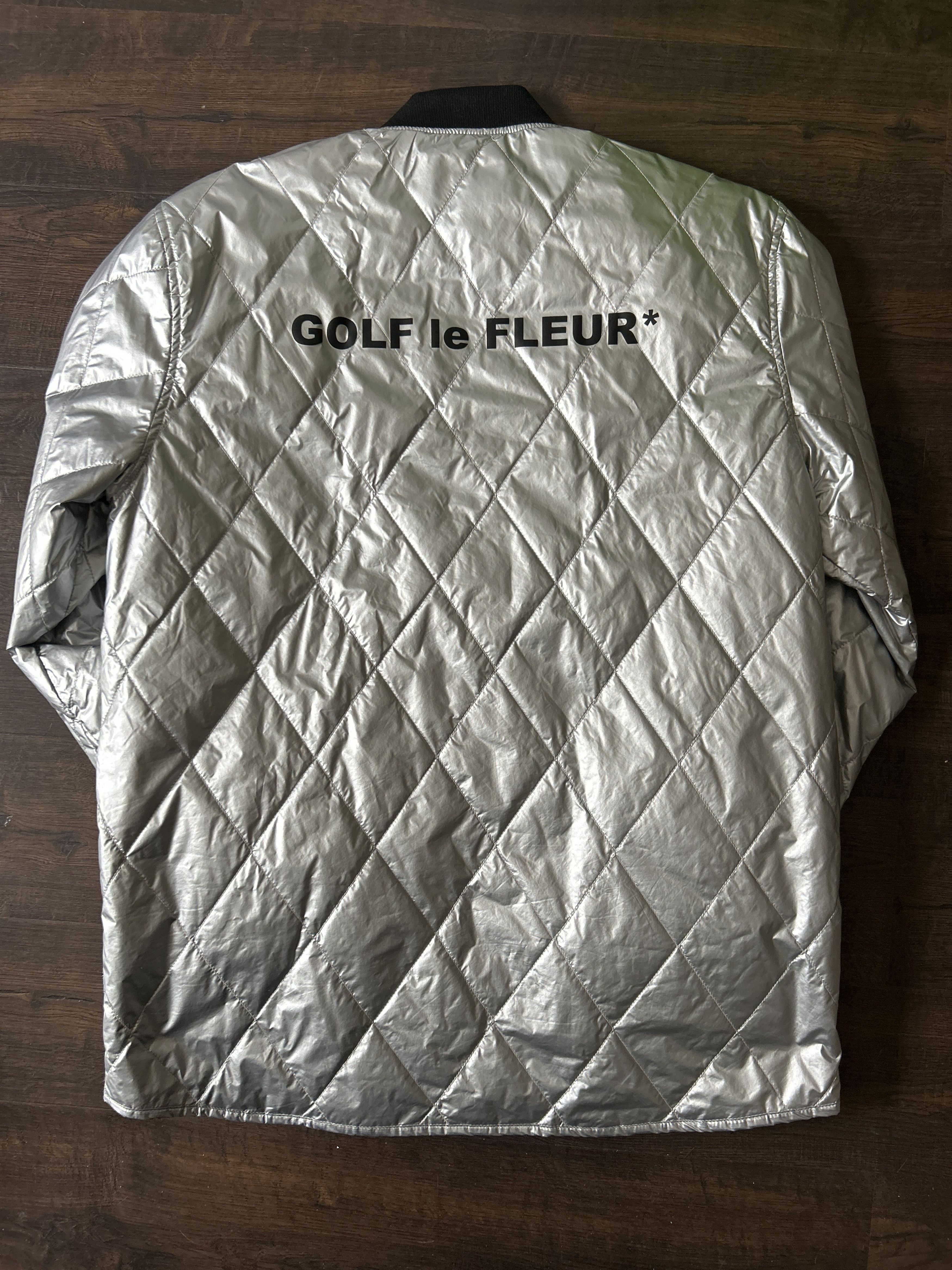 Golf le Fleur Converse x Golf le Fleur Quilted Bomber Jacket Silver Size US XL / EU 56 / 4 - 2 Thumbnail