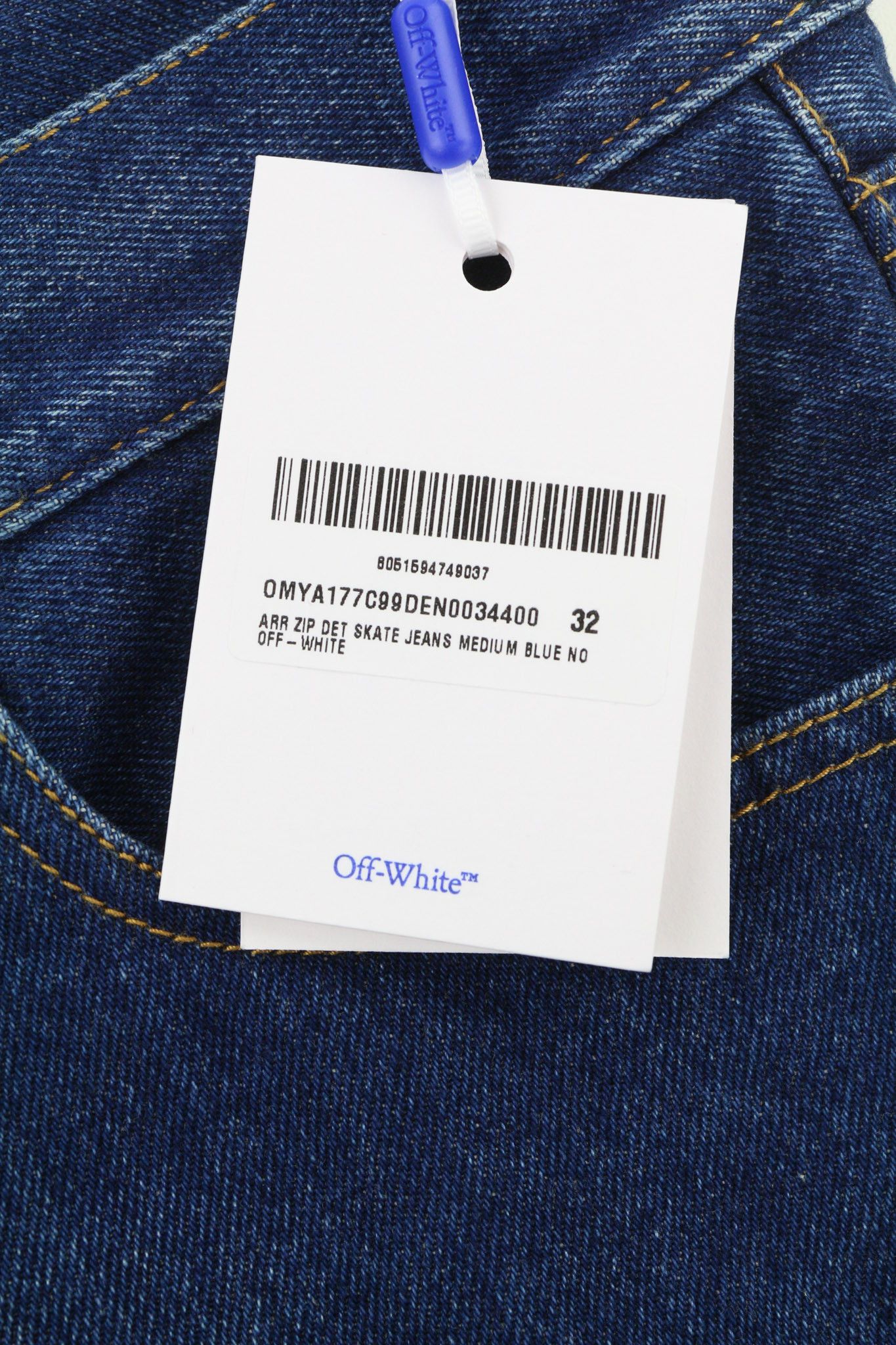 Off-White ARR ZIP DET SKATE W32 Blue Washed Denim Pockets 81653 Size US 32 / EU 48 - 6 Thumbnail