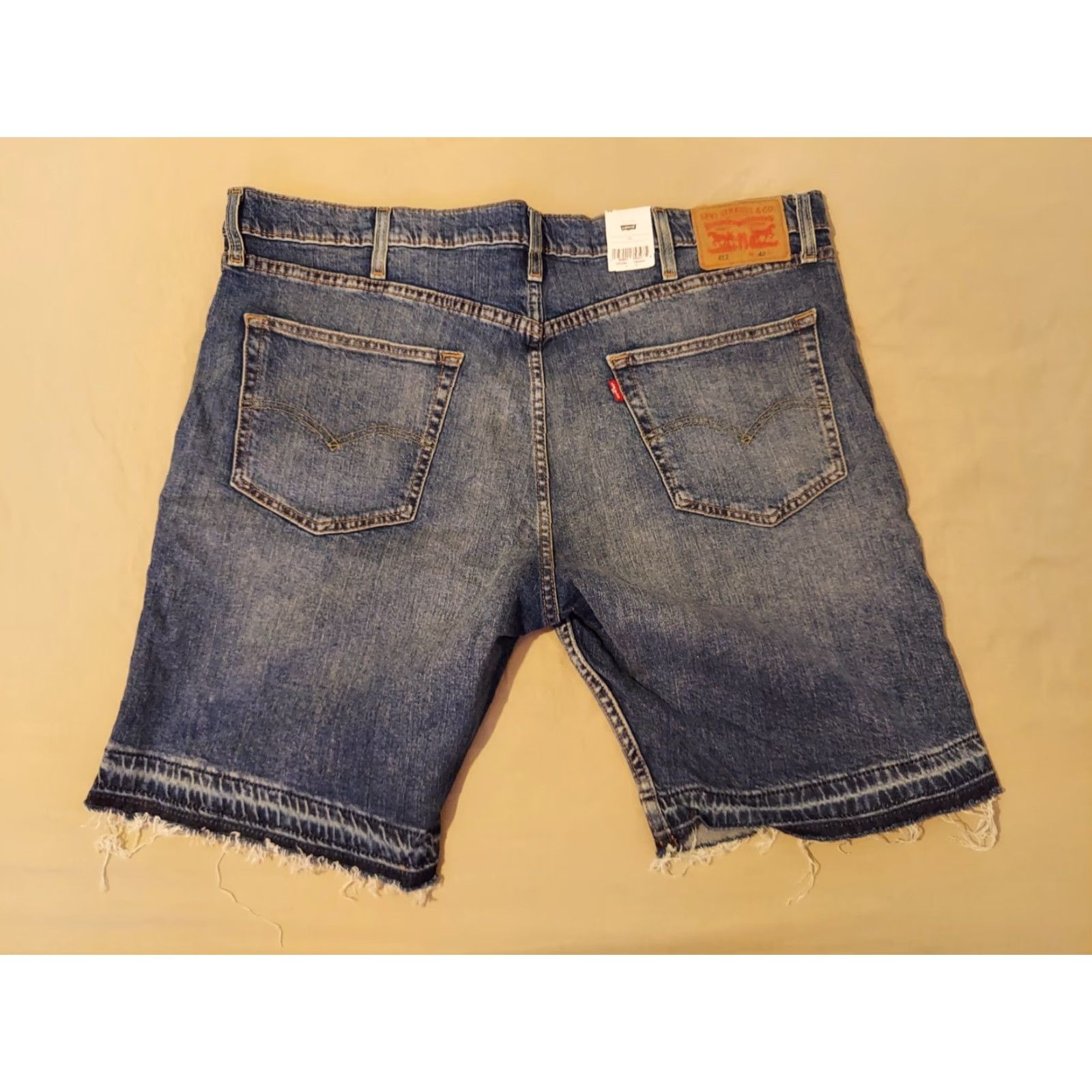 Levi's VINTAGE? (No) - Actually: Levi's Mens Shorts? Levi's 412 Denim Shorts 42 Slim Regular Stretch Blue Chino Denim Mens 42 Stretch Jeans Size US 42 / EU 58 - 2 Thumbnail