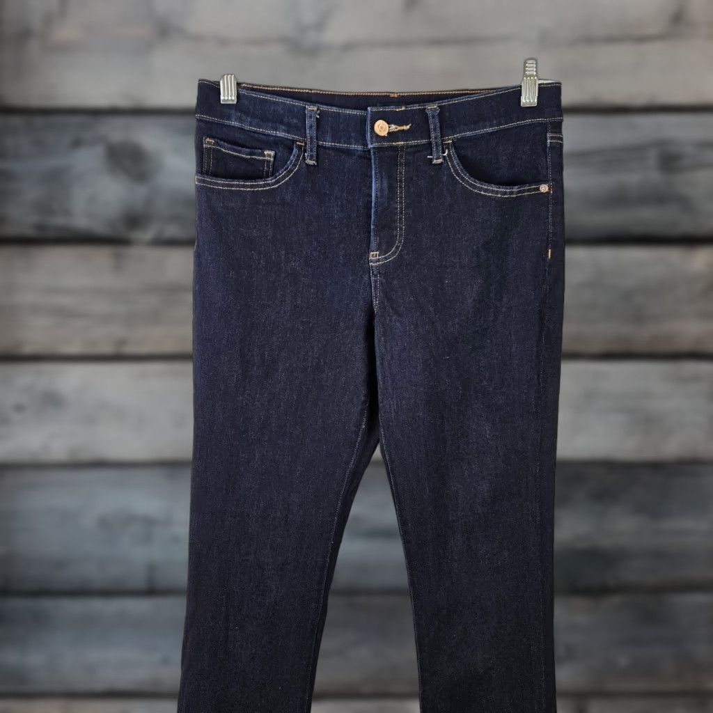 Express Express Womens Skyscraper Bootcut Jeans Sz 6 Blue Dark Wash Mid Rise Jeans Women Boots? Size 28" / US 6 / IT 42 - 1 Thumbnail